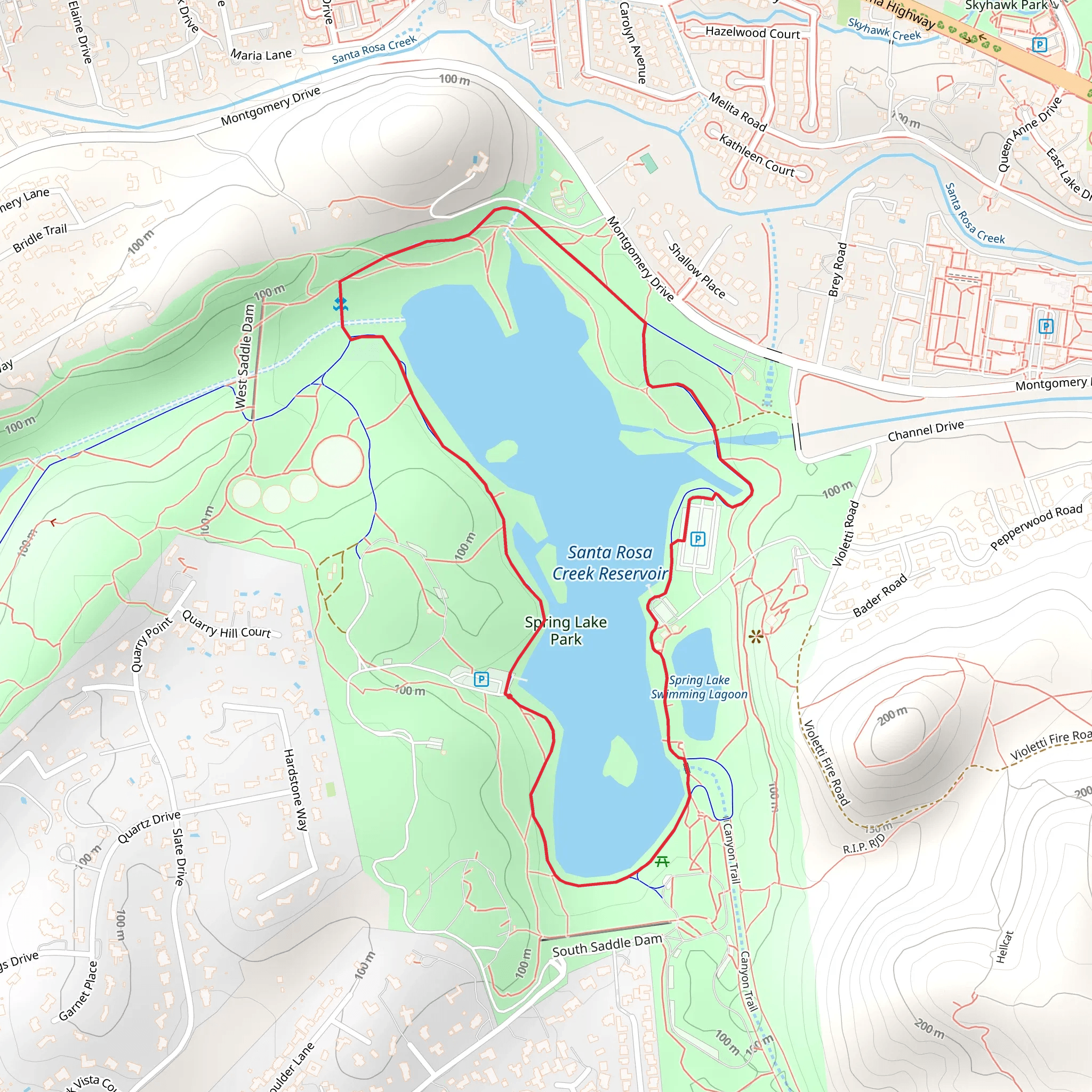 Santa Rosa Creek Reservoir Loop mobile static map