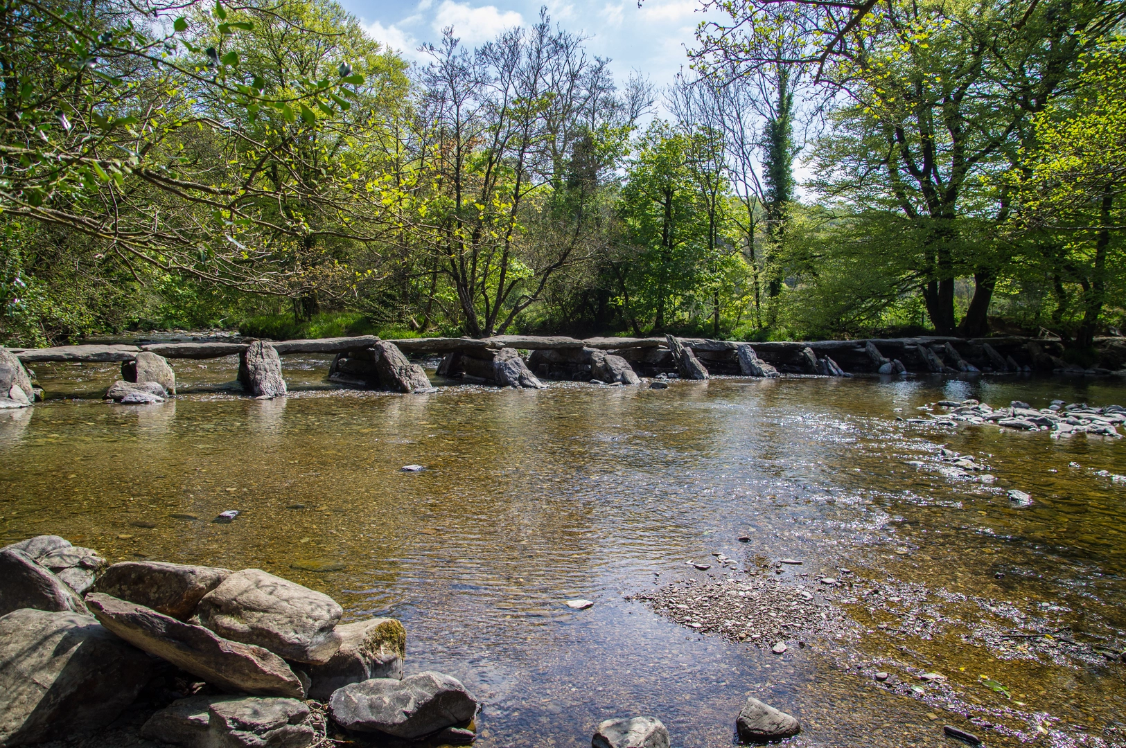 An image depicting the trail Anstey Gate and Hawkridge from Tarr Steps and its surrounding area.