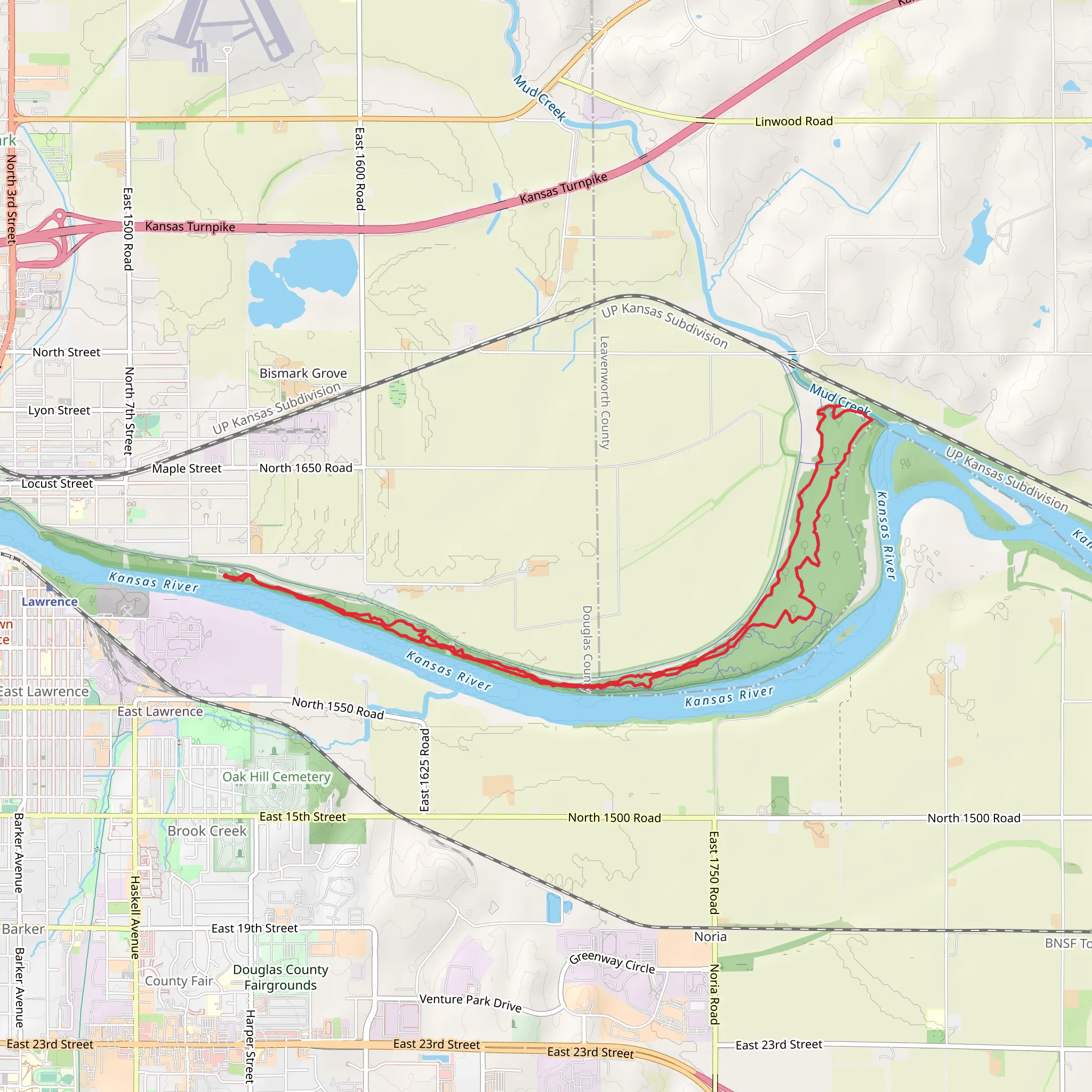 Kansas River Walk mobile static map