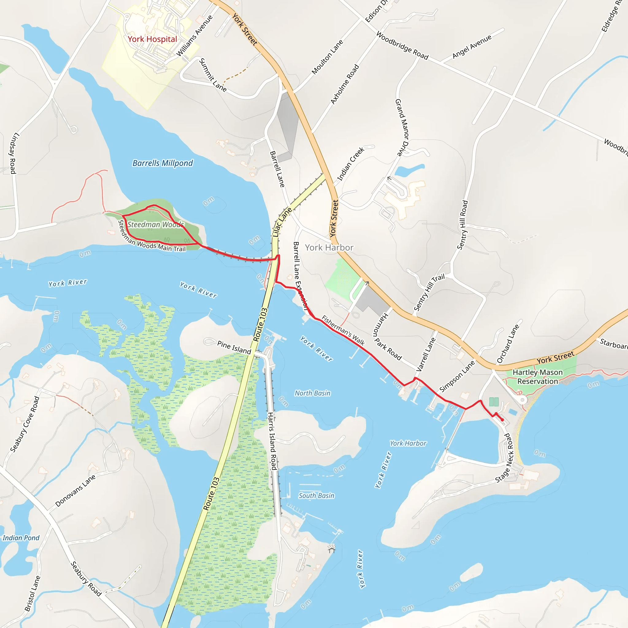 Steedman Woods Loop Trail mobile static map