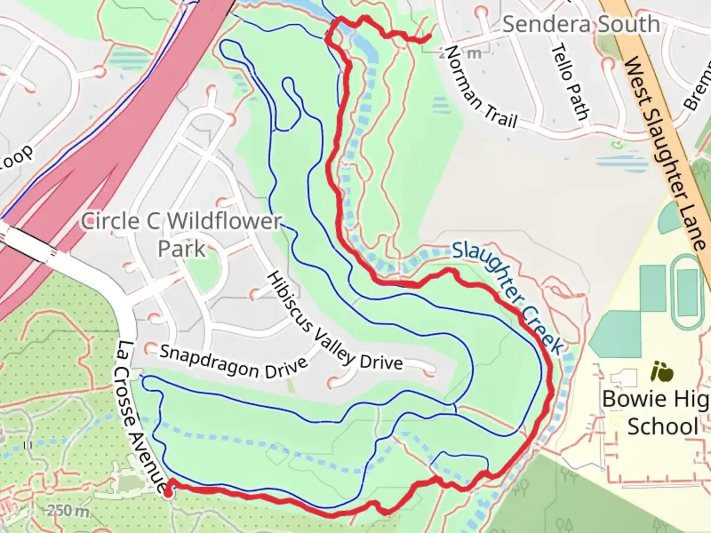 An image depicting the trail Violet Crown Trail and its surrounding area.