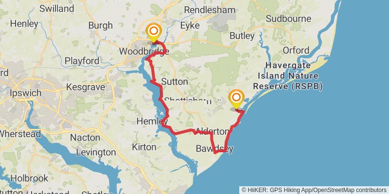 Suffolk Coast Walk stage 6 Map