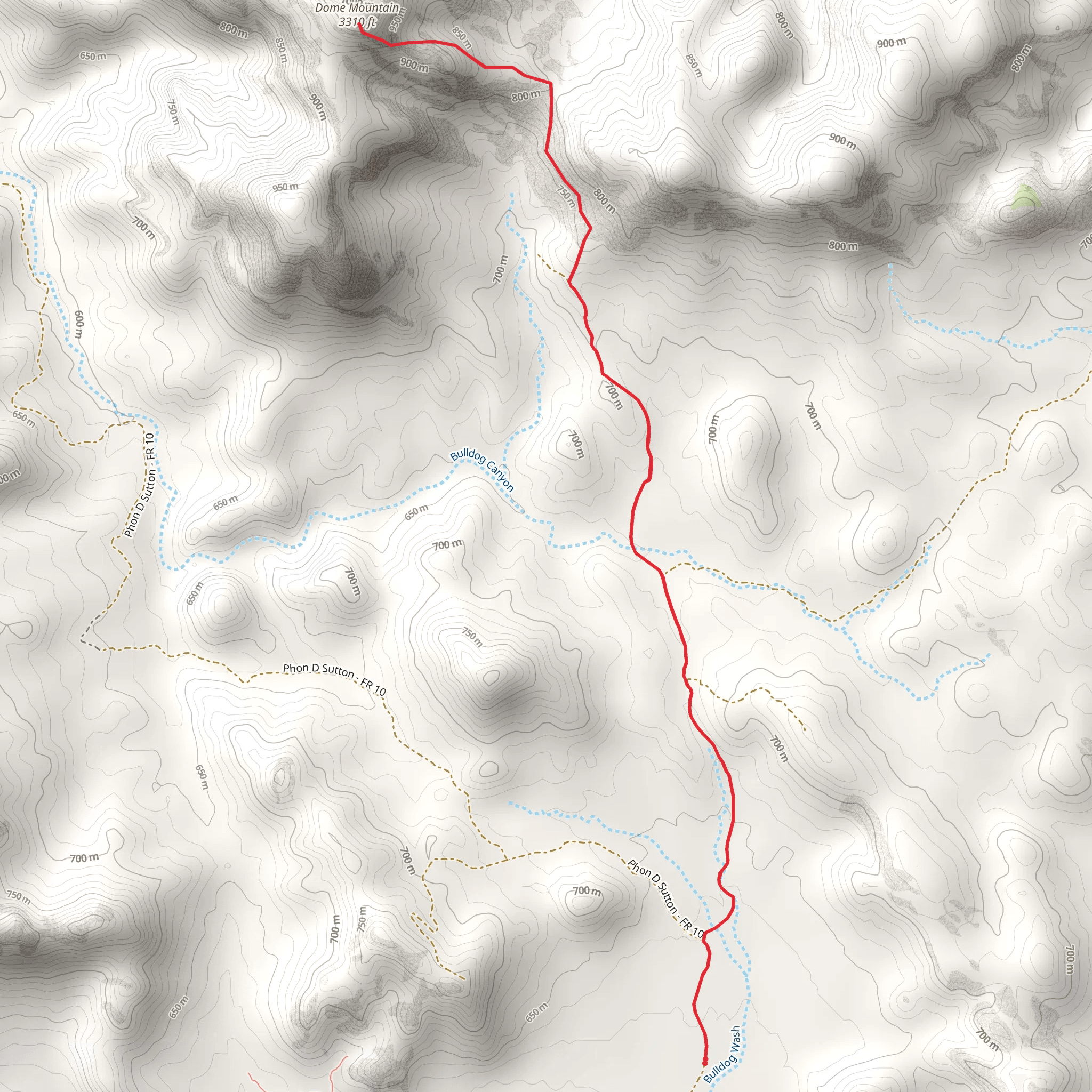 Dome Mountain from Phon D Sutton mobile static map