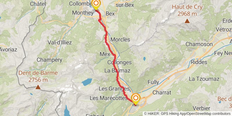 Via Francigena - Switzerland stage 7 Map