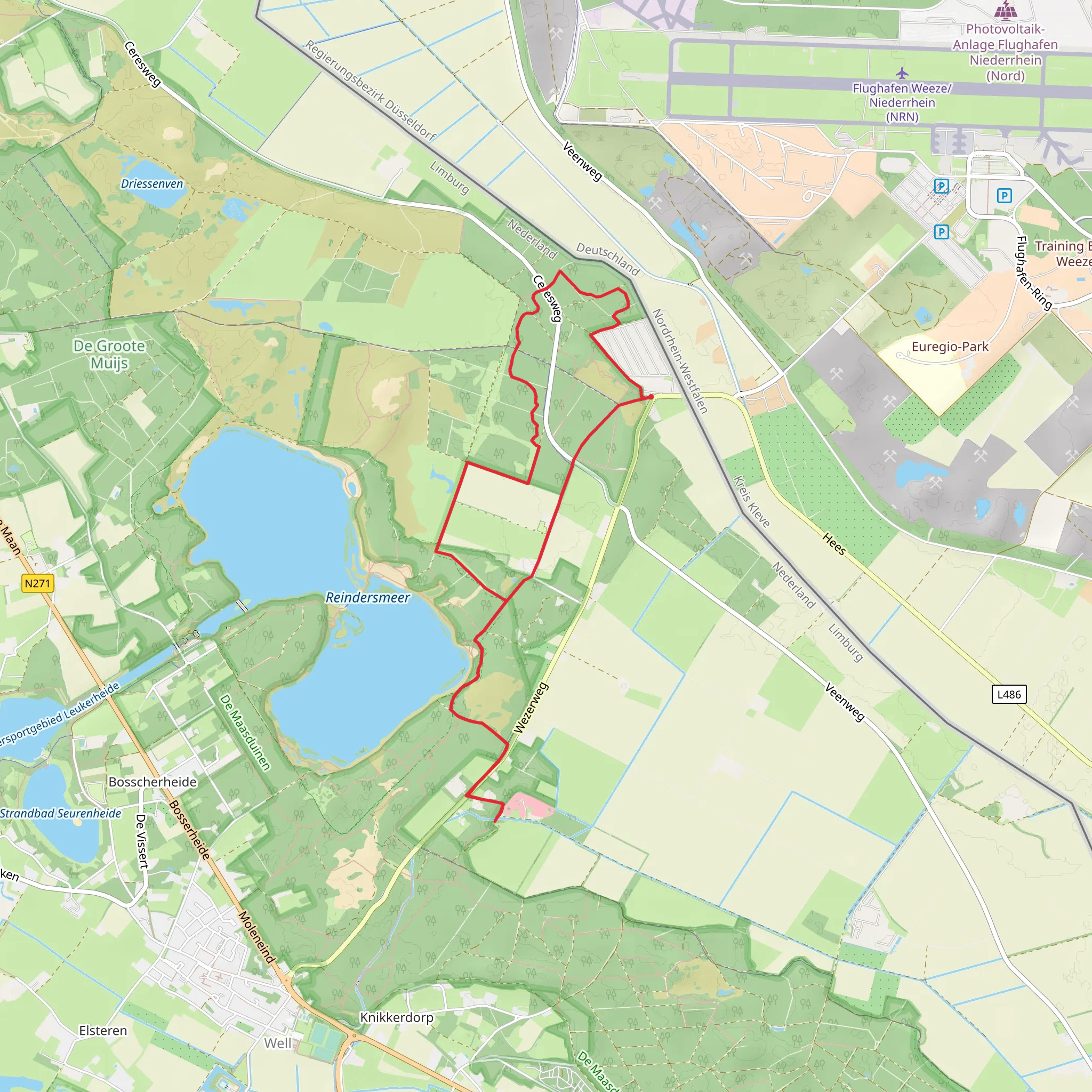 Wezer Weg, Wolfsven and Vakentiepark De Wellsche Hut Loop mobile static map