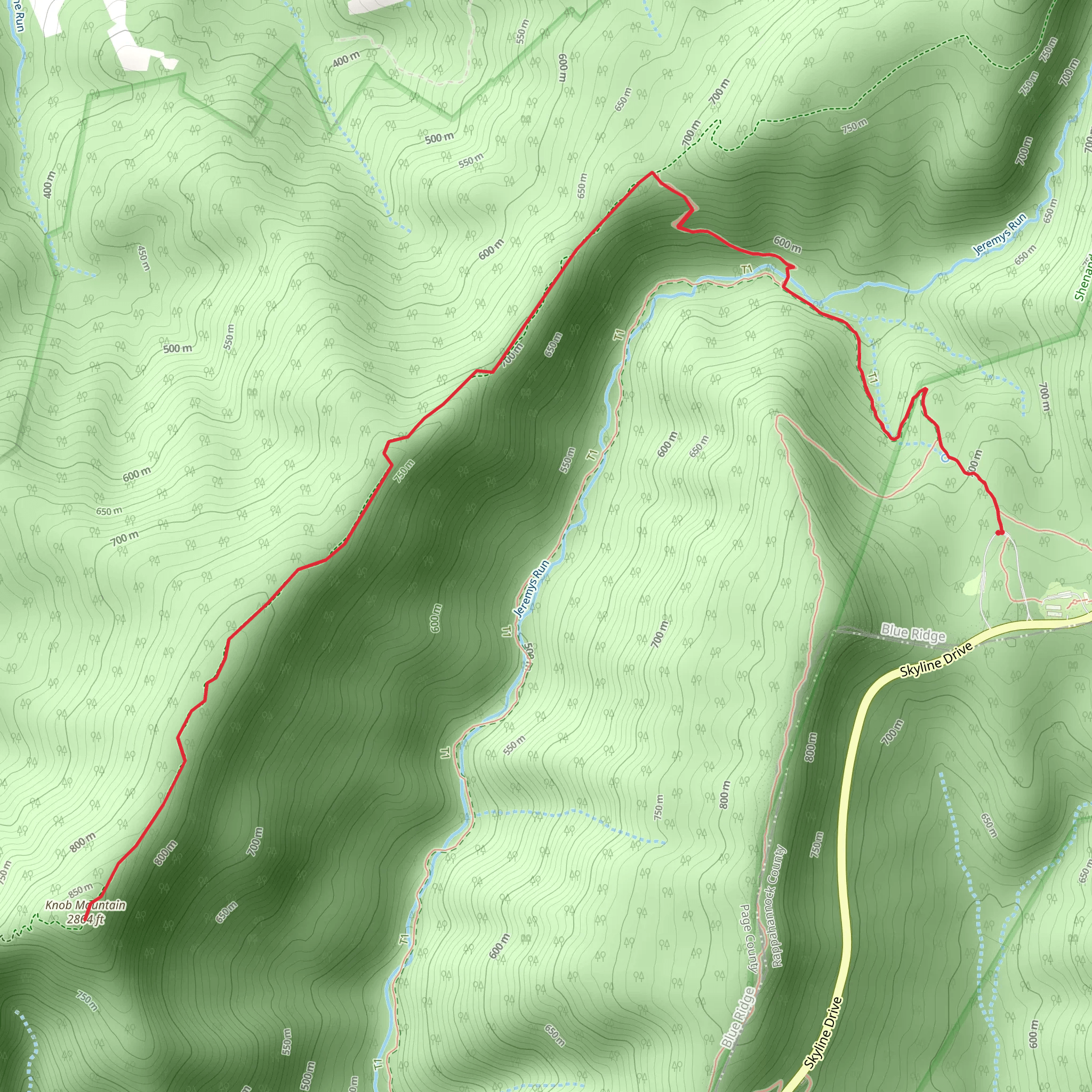 Knob Mountain mobile static map