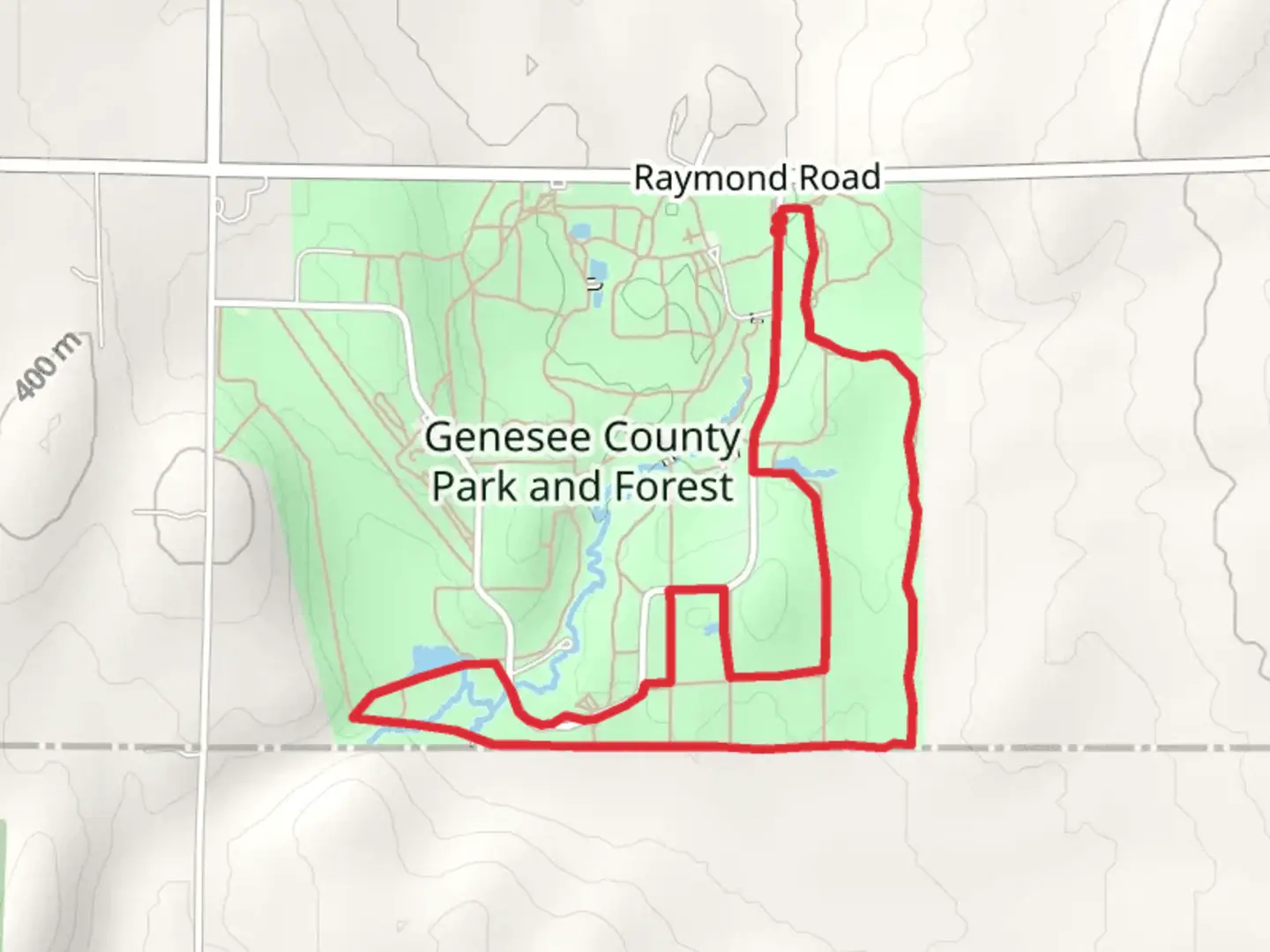 An image depicting the trail Genesee County Park and Forest Loop and its surrounding area.