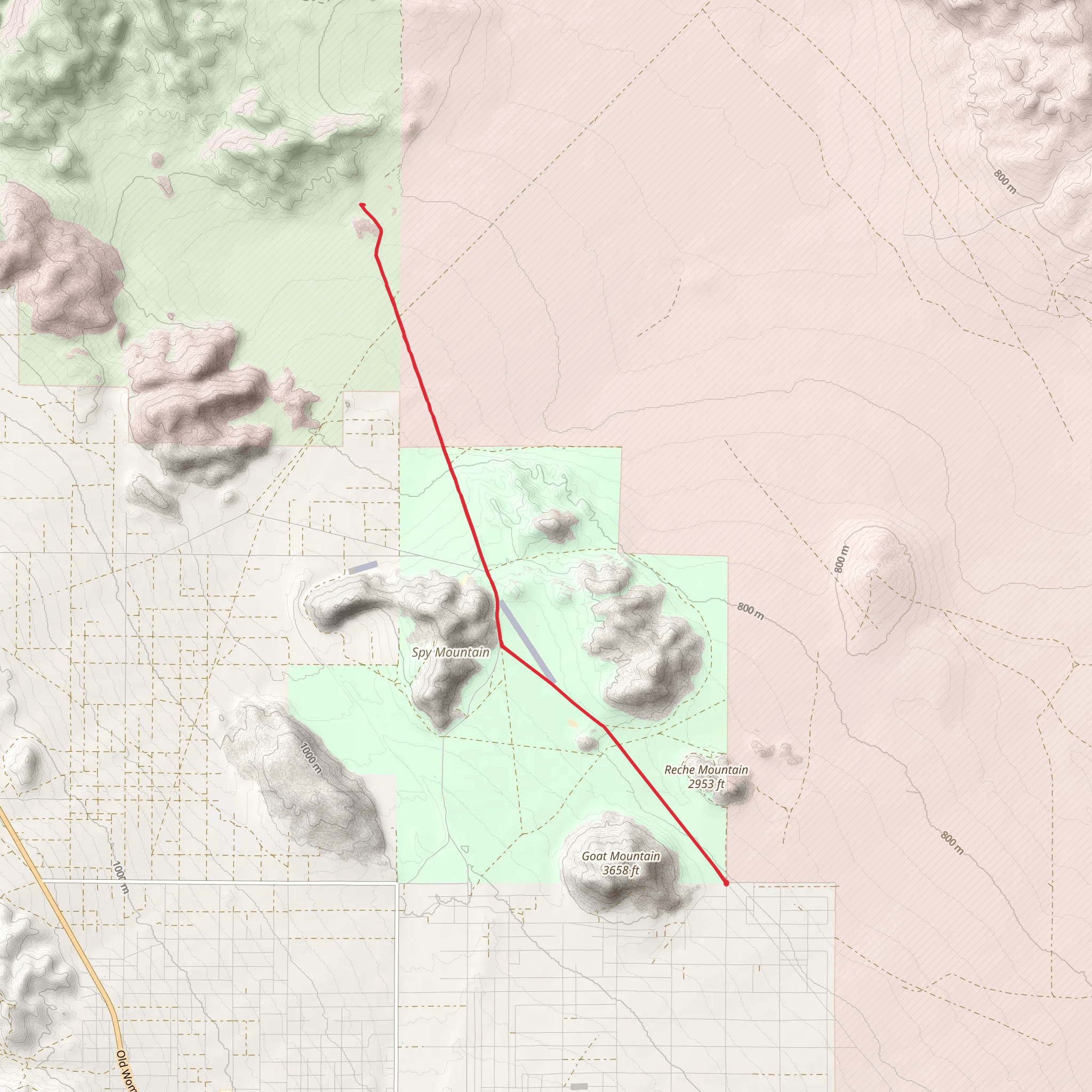Spy Mountain and Goat Mountain mobile static map
