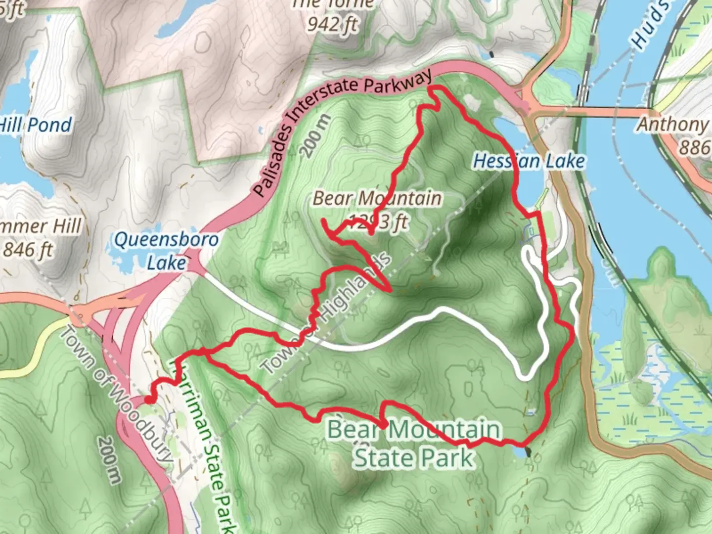 An image depicting the trail The 1777 East Trail and Bear Mountain Loop via Fawn Trail and its surrounding area.
