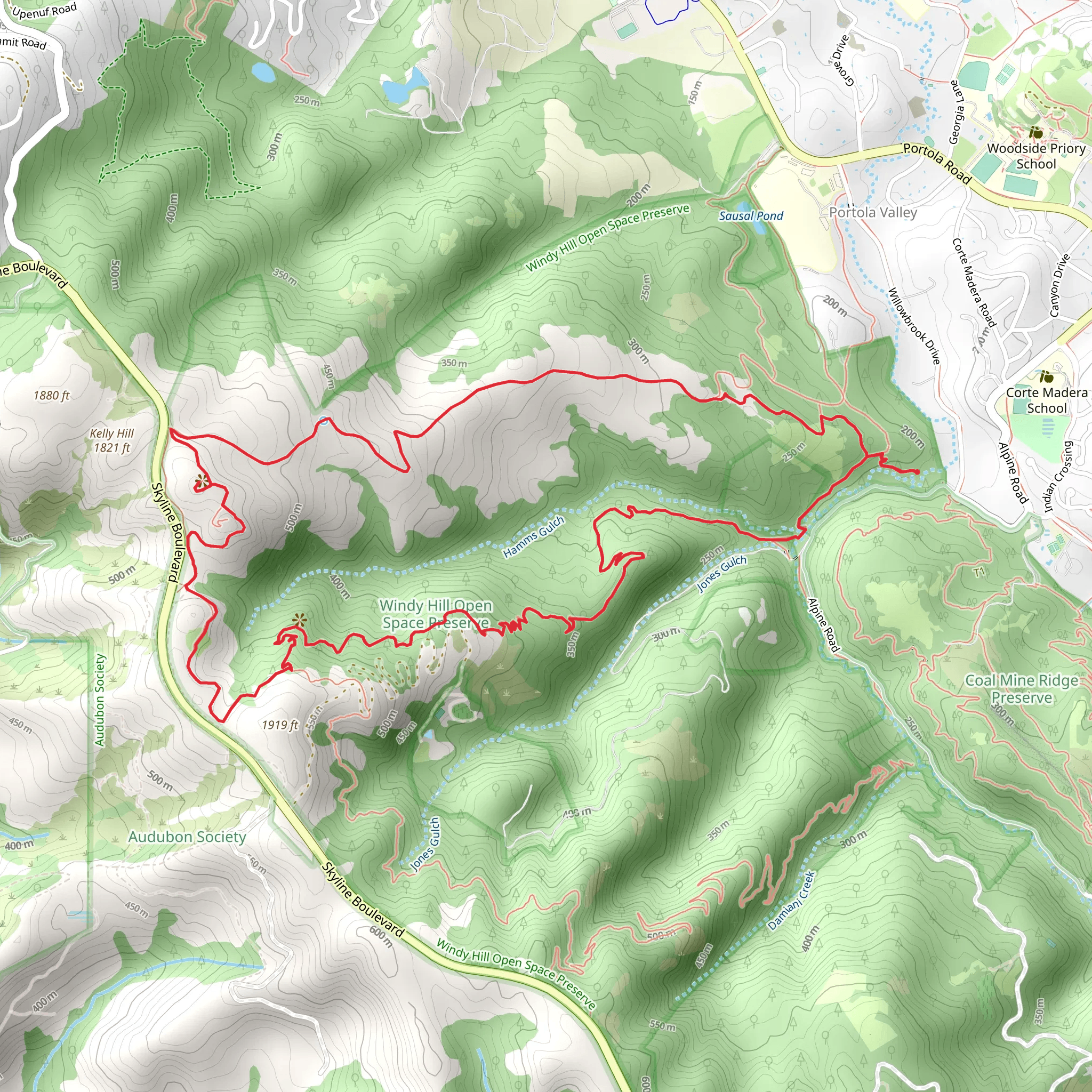 Hamms Gulch Trail Loop mobile static map