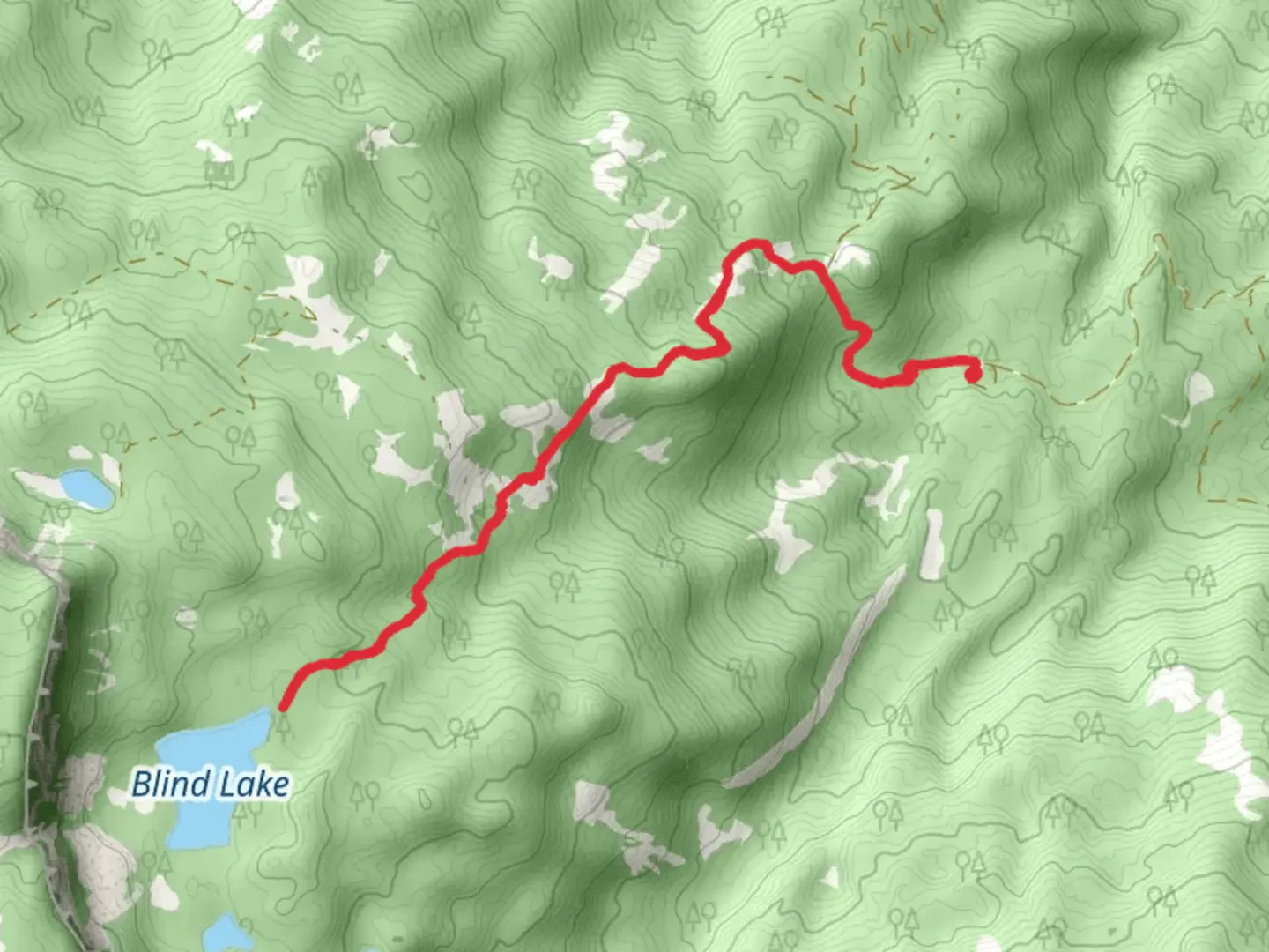 An image depicting the trail Blind Lake Trail and its surrounding area.