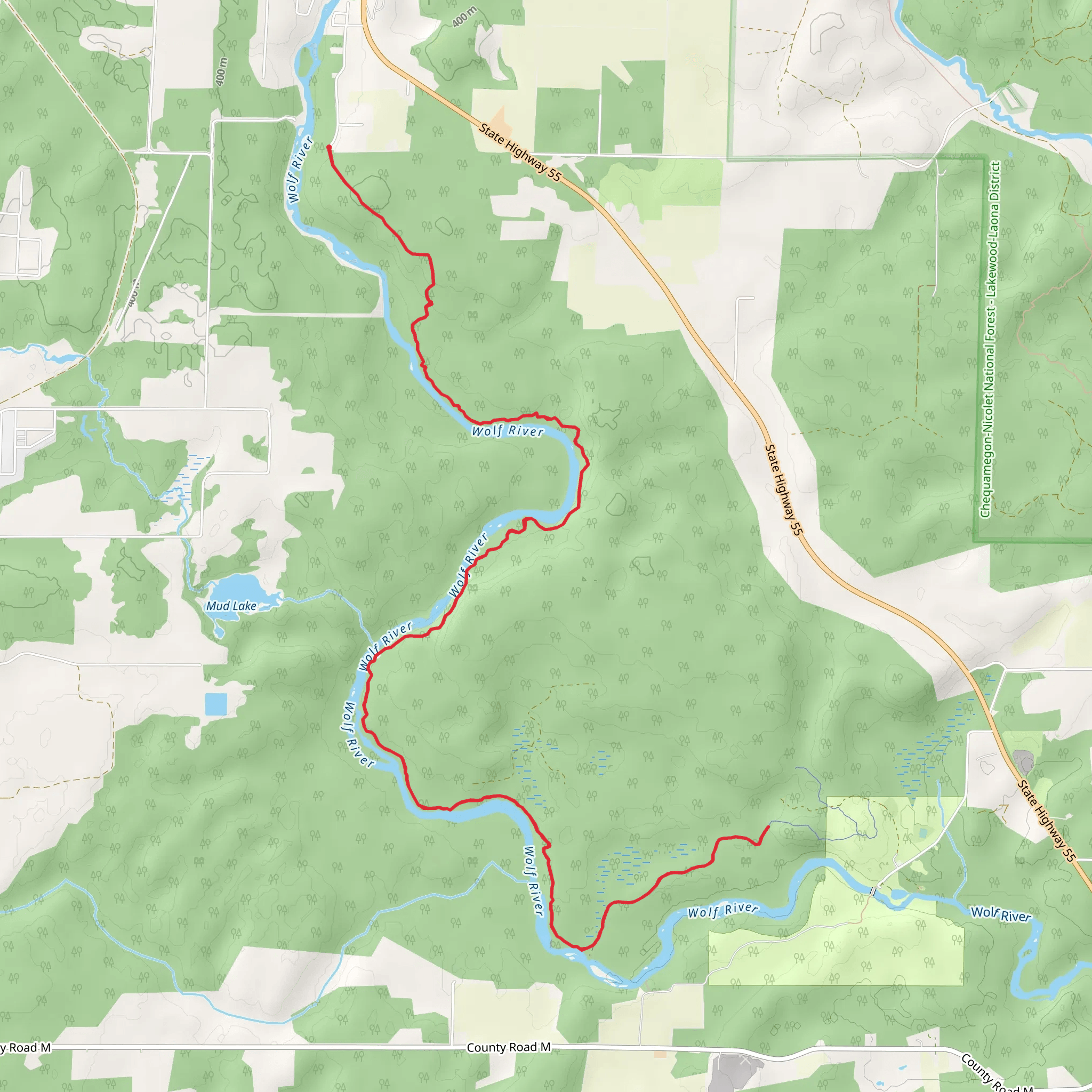 Wolf River Trail mobile static map