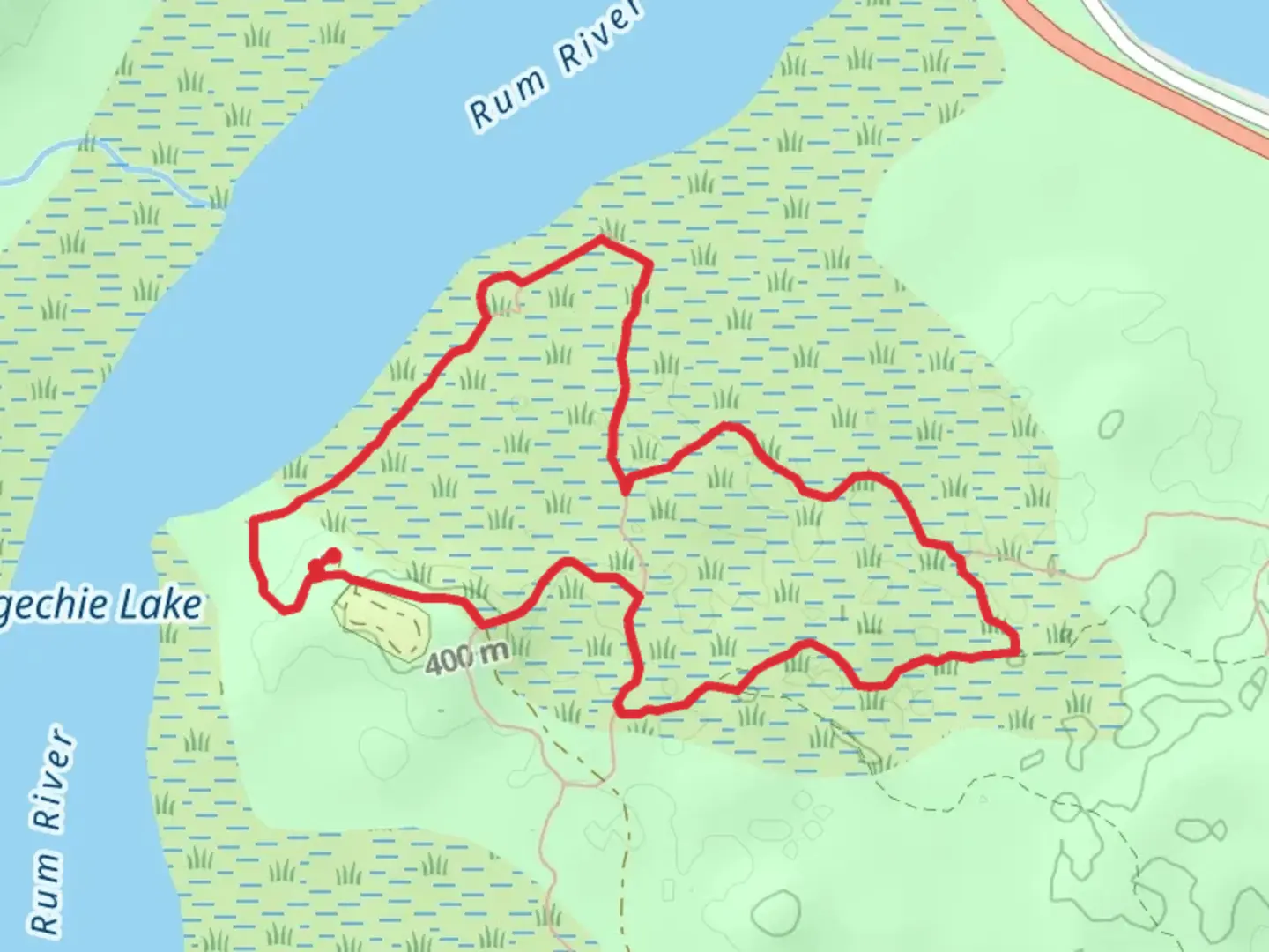 An image depicting the trail Landmark Trail Loop and its surrounding area.