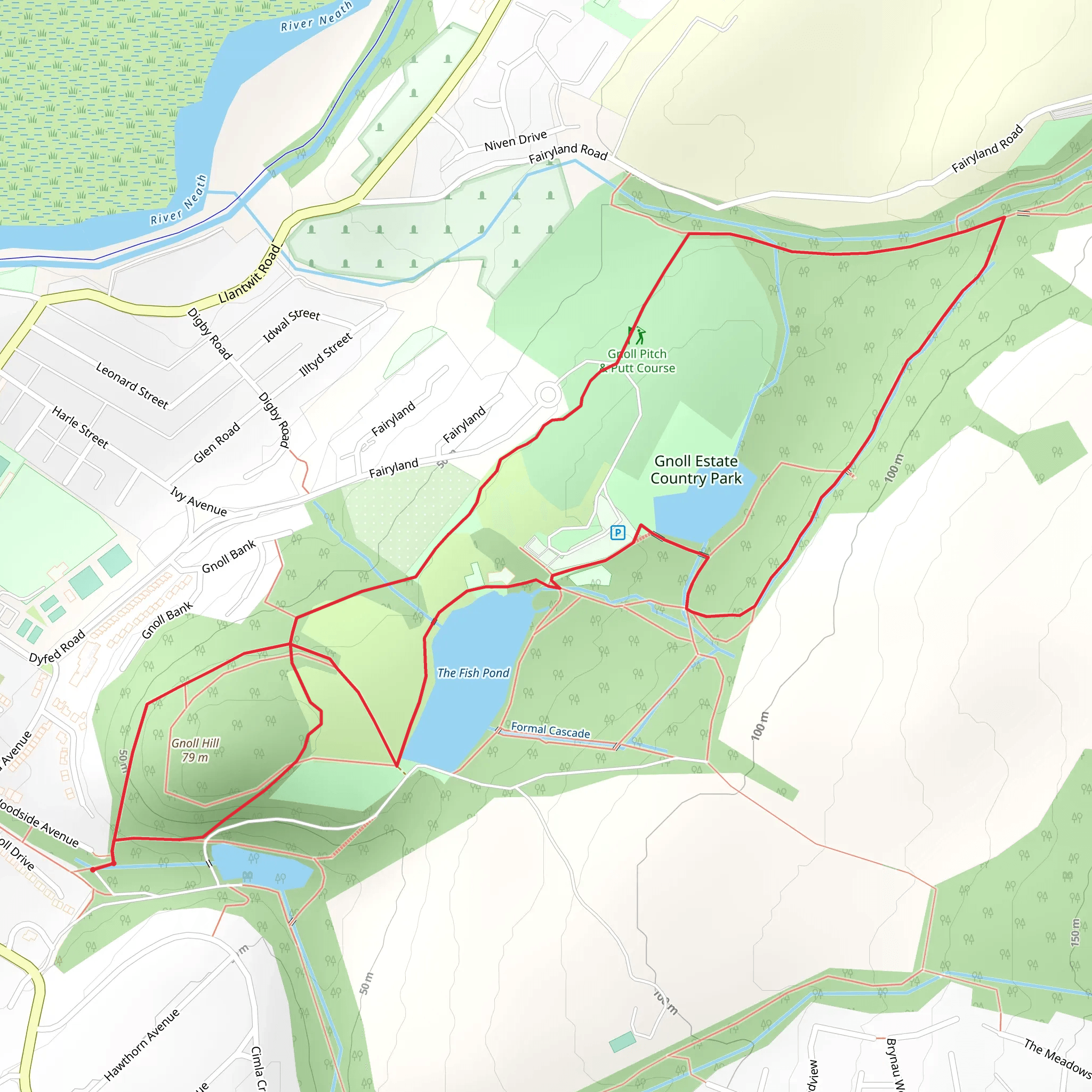 Gnoll Estate Country Park mobile static map