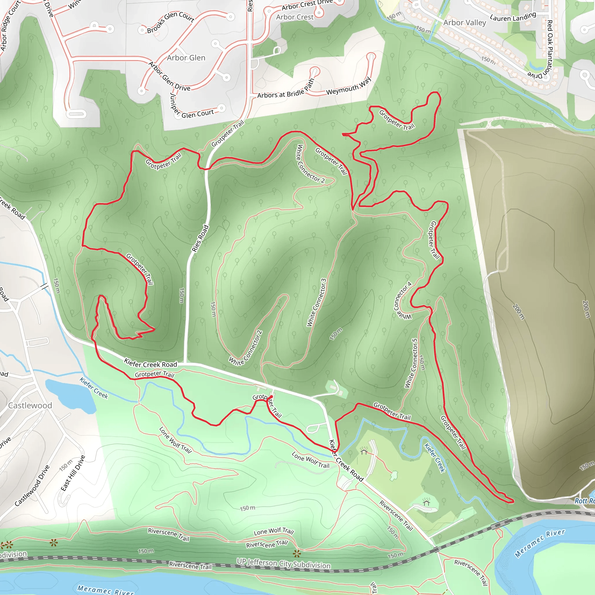 Grotpeter Loop Trail mobile static map