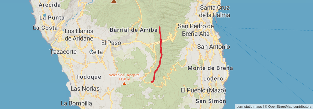 GR 131 Santa Cruz de La Palma stage 4 Map