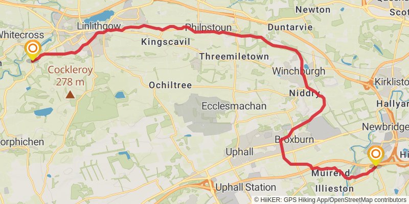 Forth and Clyde - Union Canal Towpath stage 4 Map