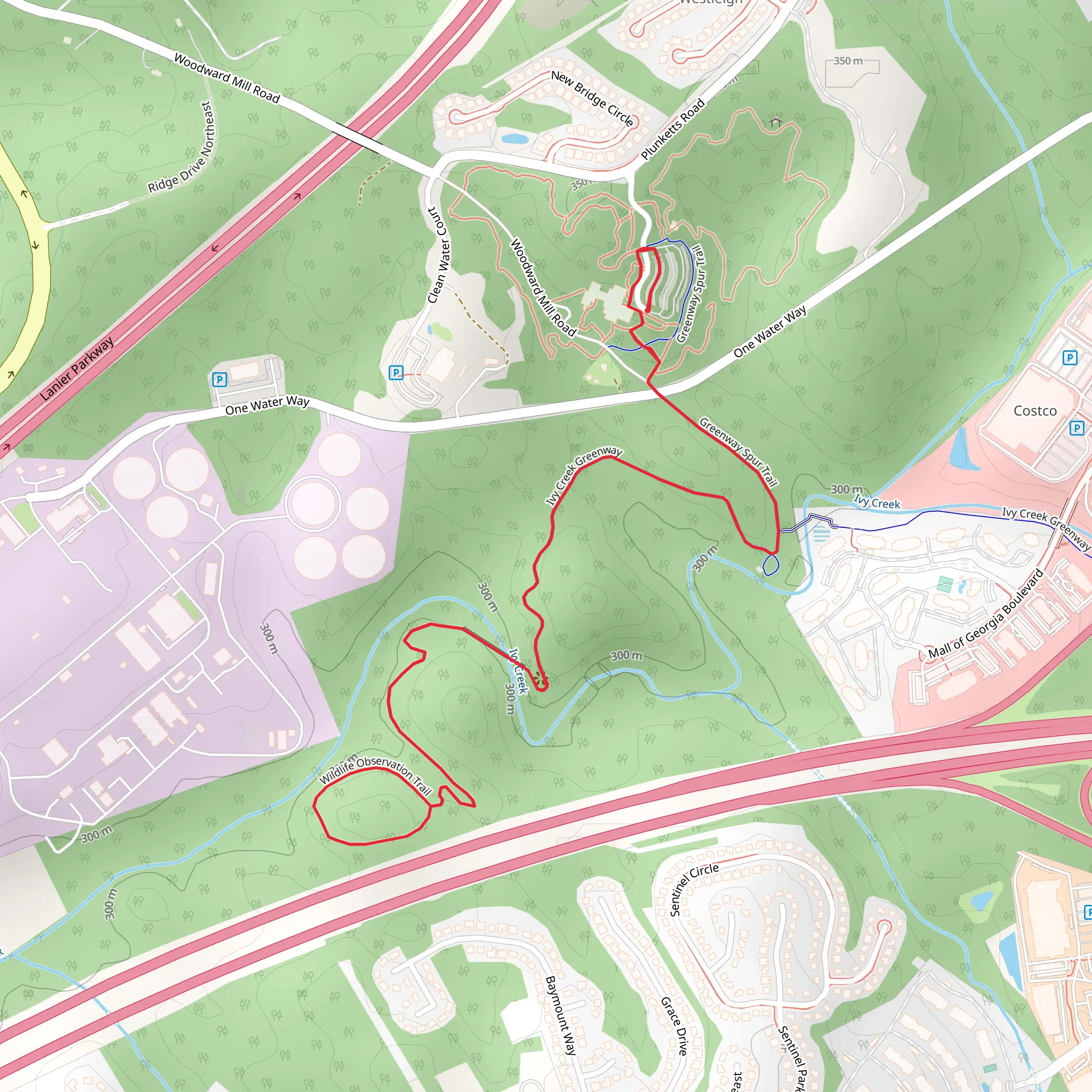 Ivy Creek mobile static map