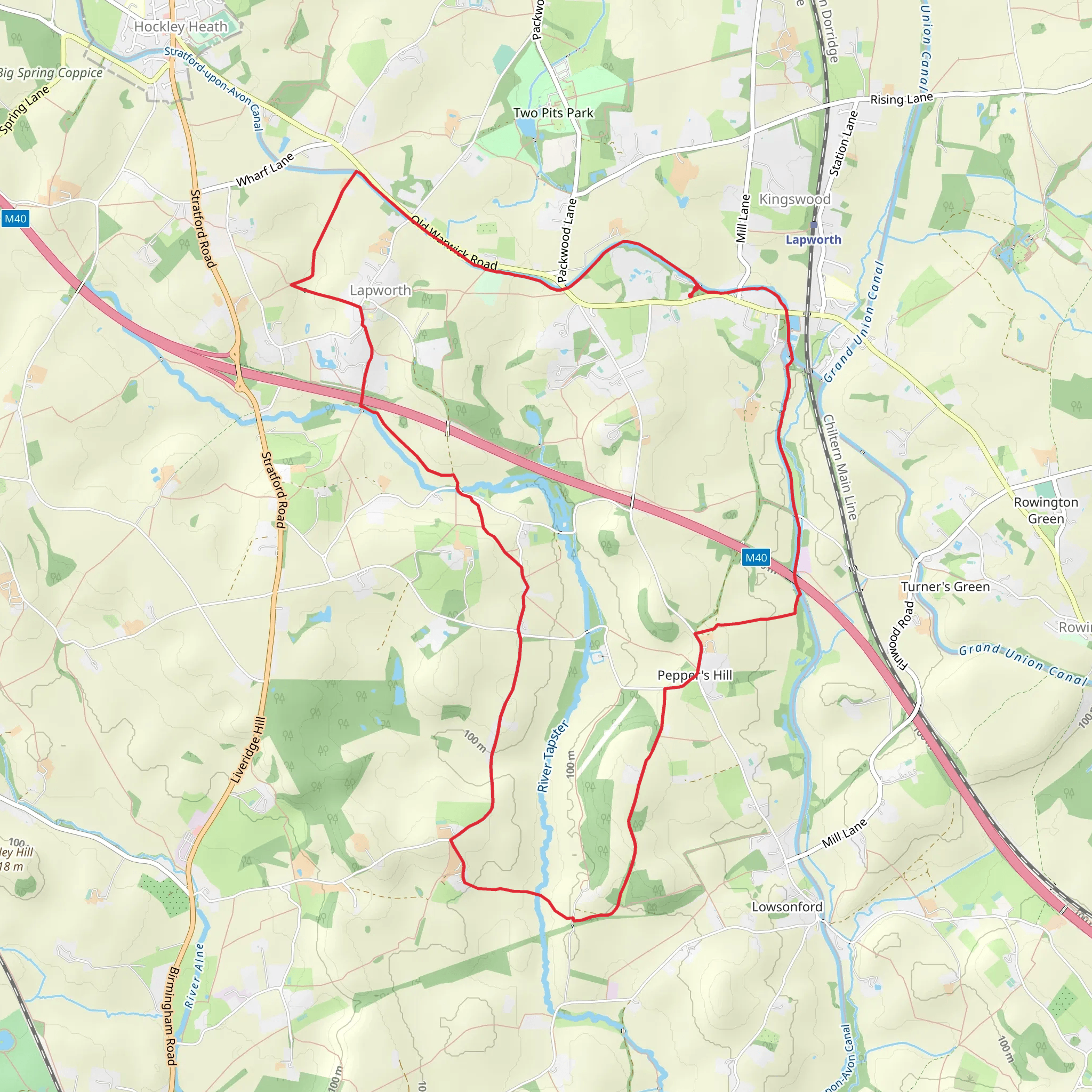Lapworth and Kingswood Circular mobile static map