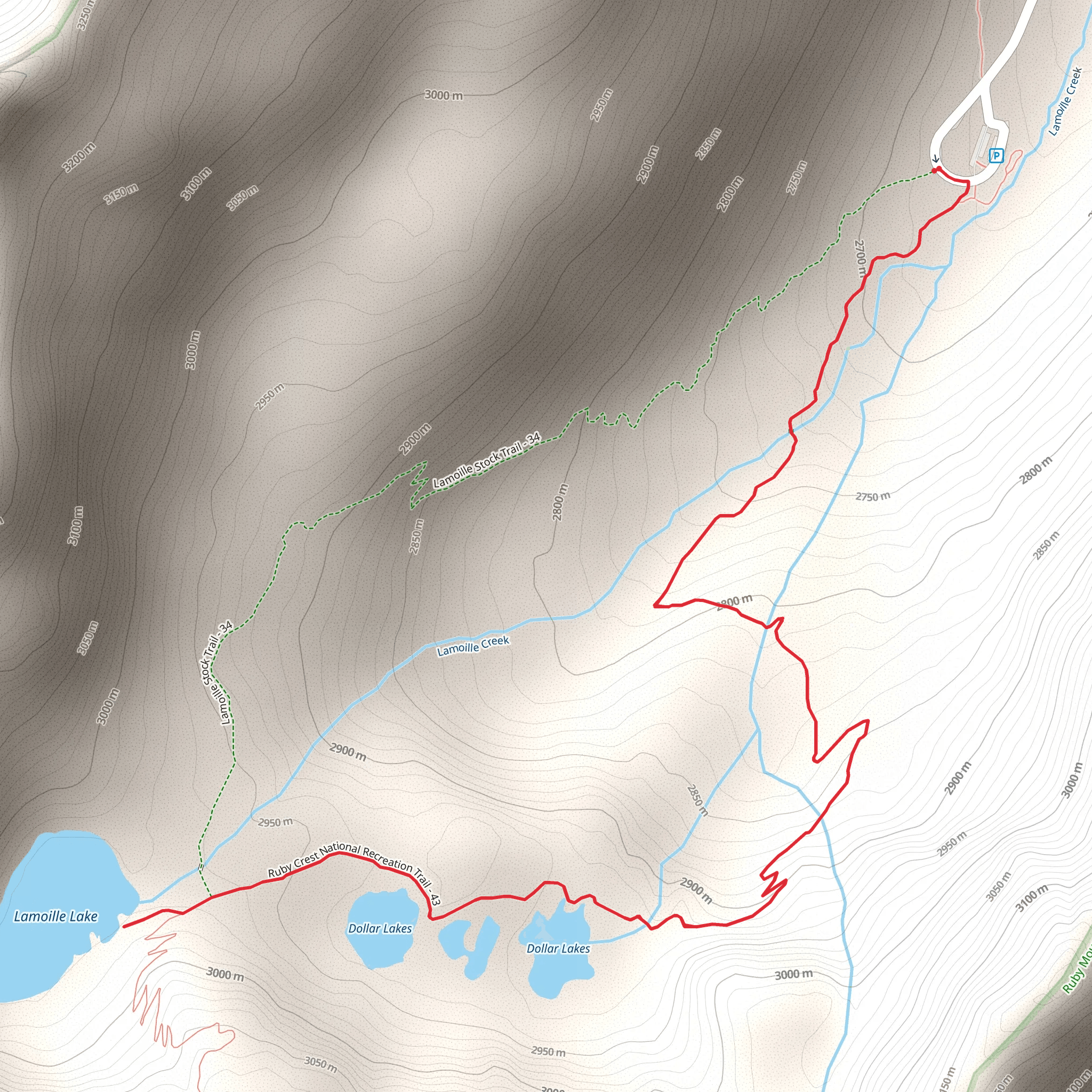 Dollar and Lamoille Lake mobile static map