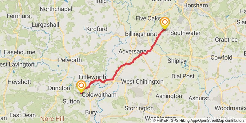 Sussex Hospices Trail stage 2 Map
