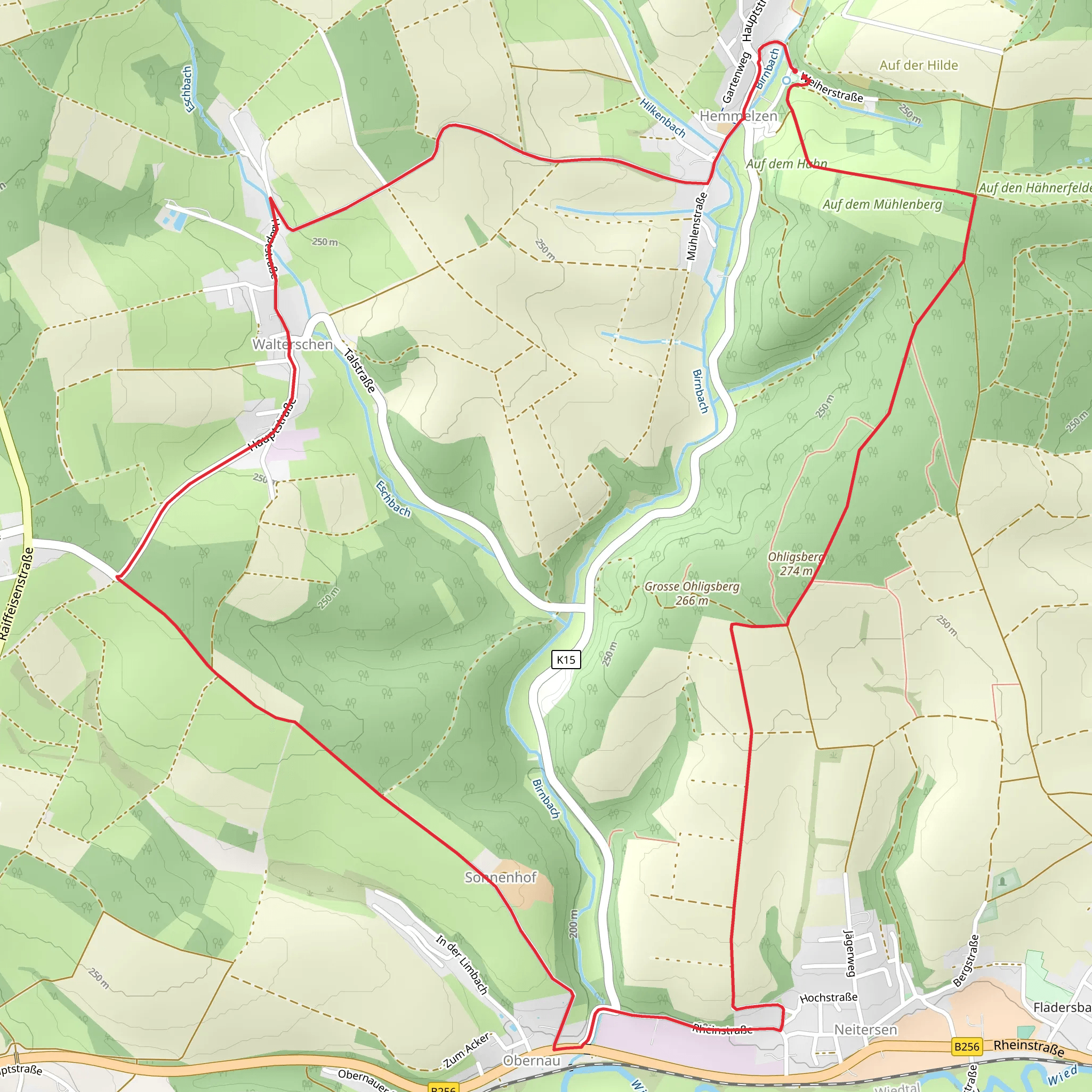 Hemmelzen Rundwanderweg 4 mobile static map