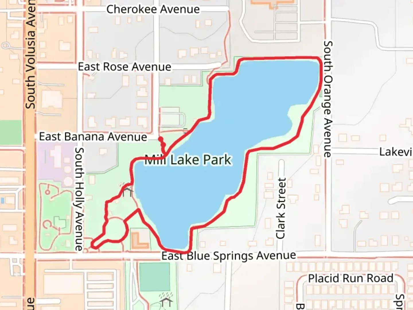 An image depicting the trail Mill Lake and Park Loop and its surrounding area.