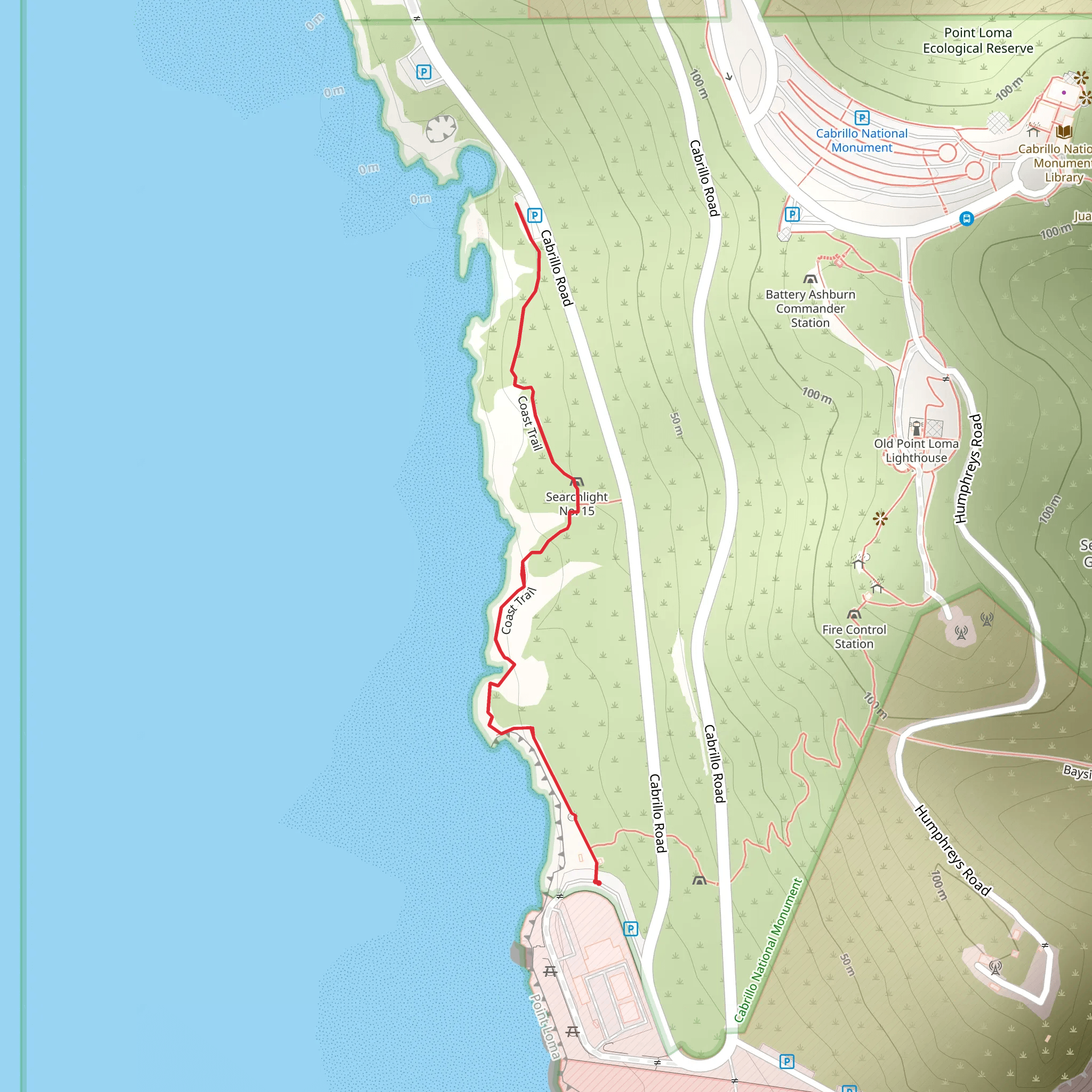 Cabrillo Road - Coast Trail mobile static map