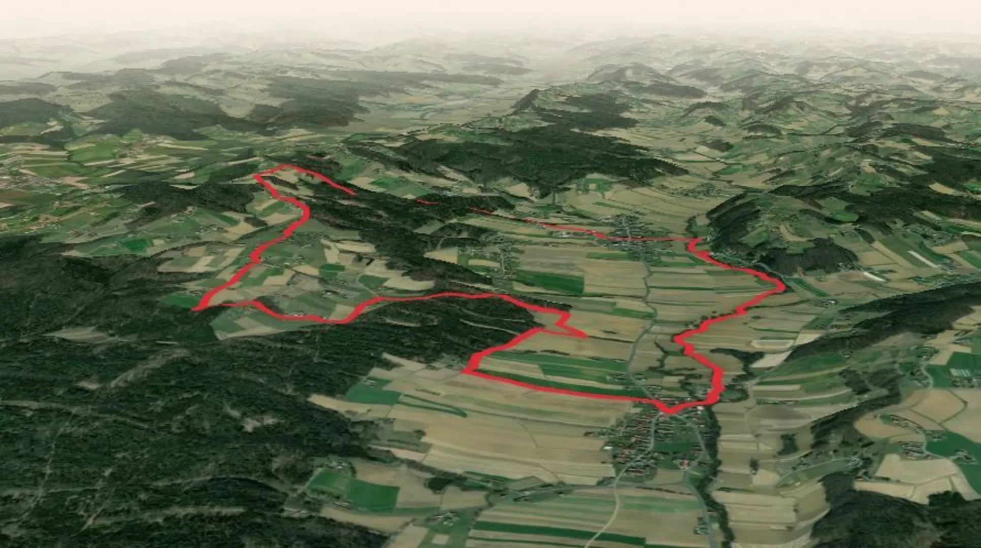 An image depicting the trail Wein & Mühlenweg and its surrounding area.