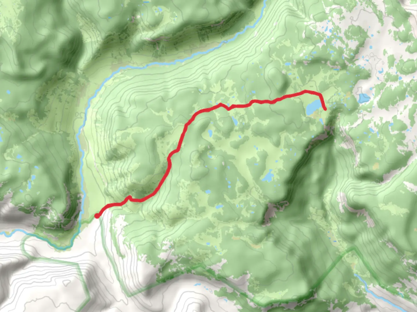 An image depicting the trail Fawn Creek Trail and its surrounding area.