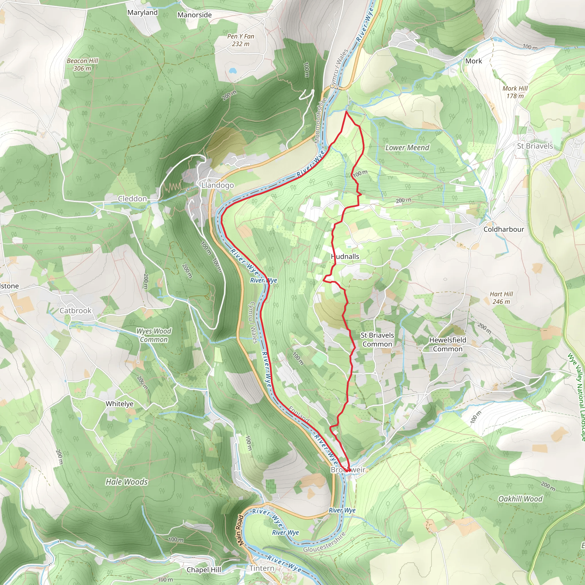 The Wye Valley from Brockweir mobile static map