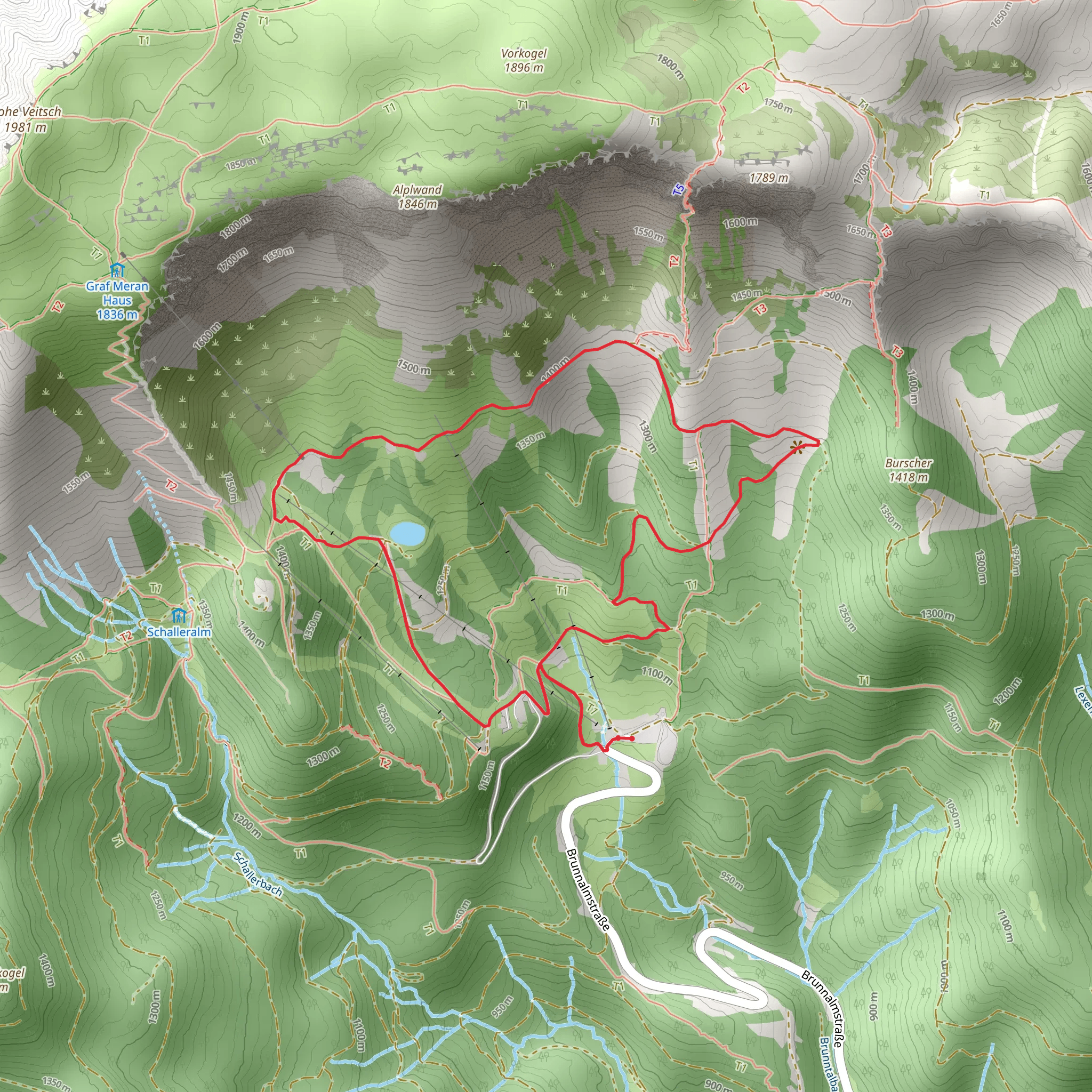 Panoramaweg Brunnalm mobile static map