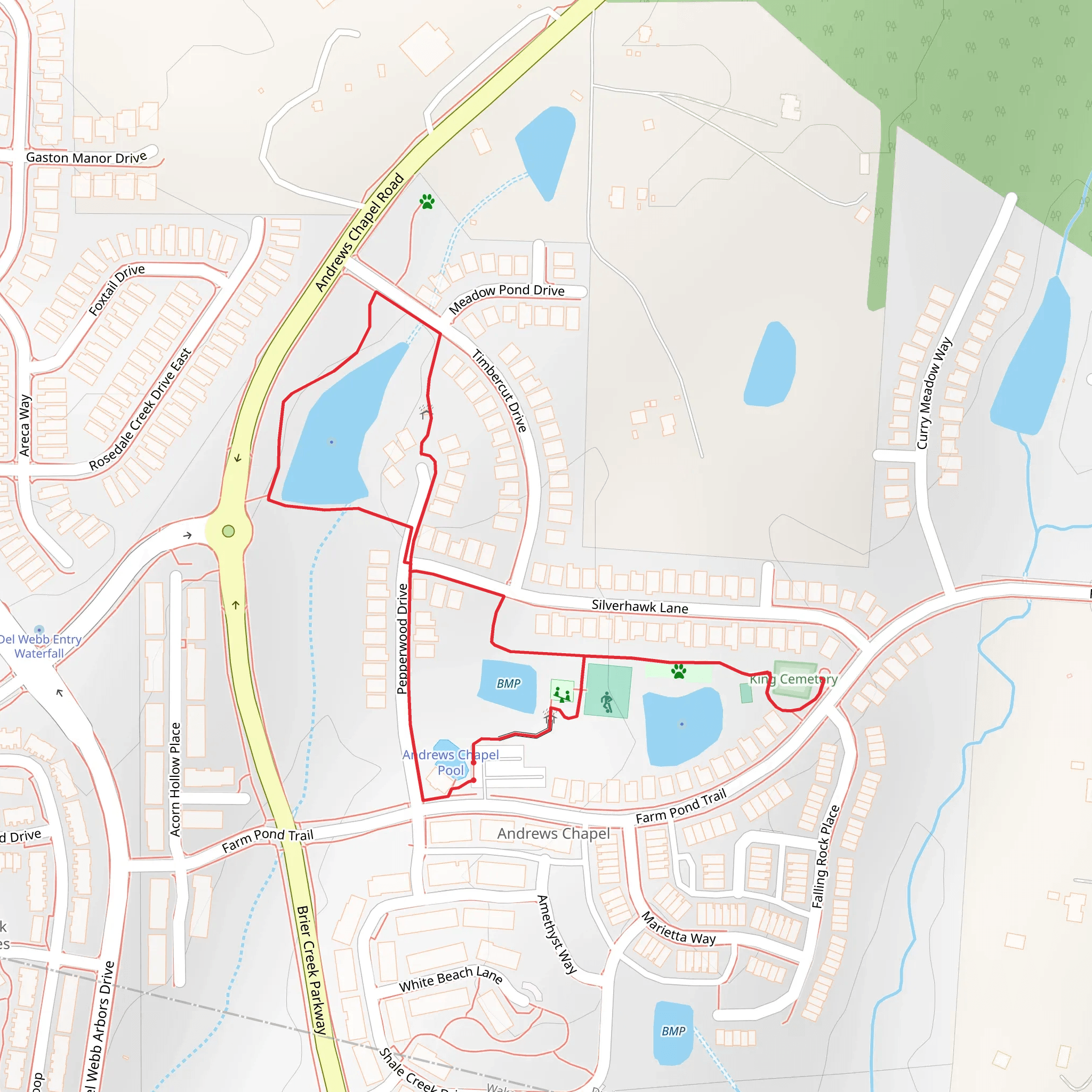 King Cemetery Loop mobile static map