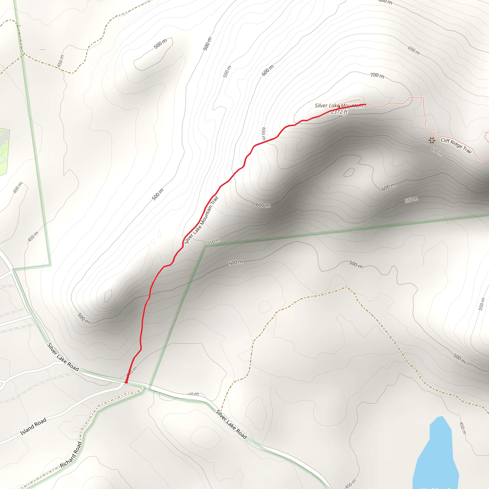 Silver Lake Mountain mobile static map