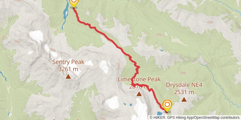 Great Divide Trail stage 32 Map