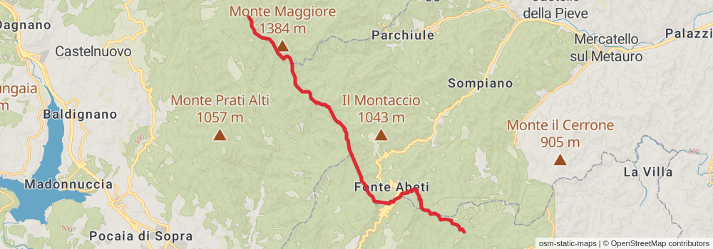 Sentiero Italia - Apennines Section stage 26 Map