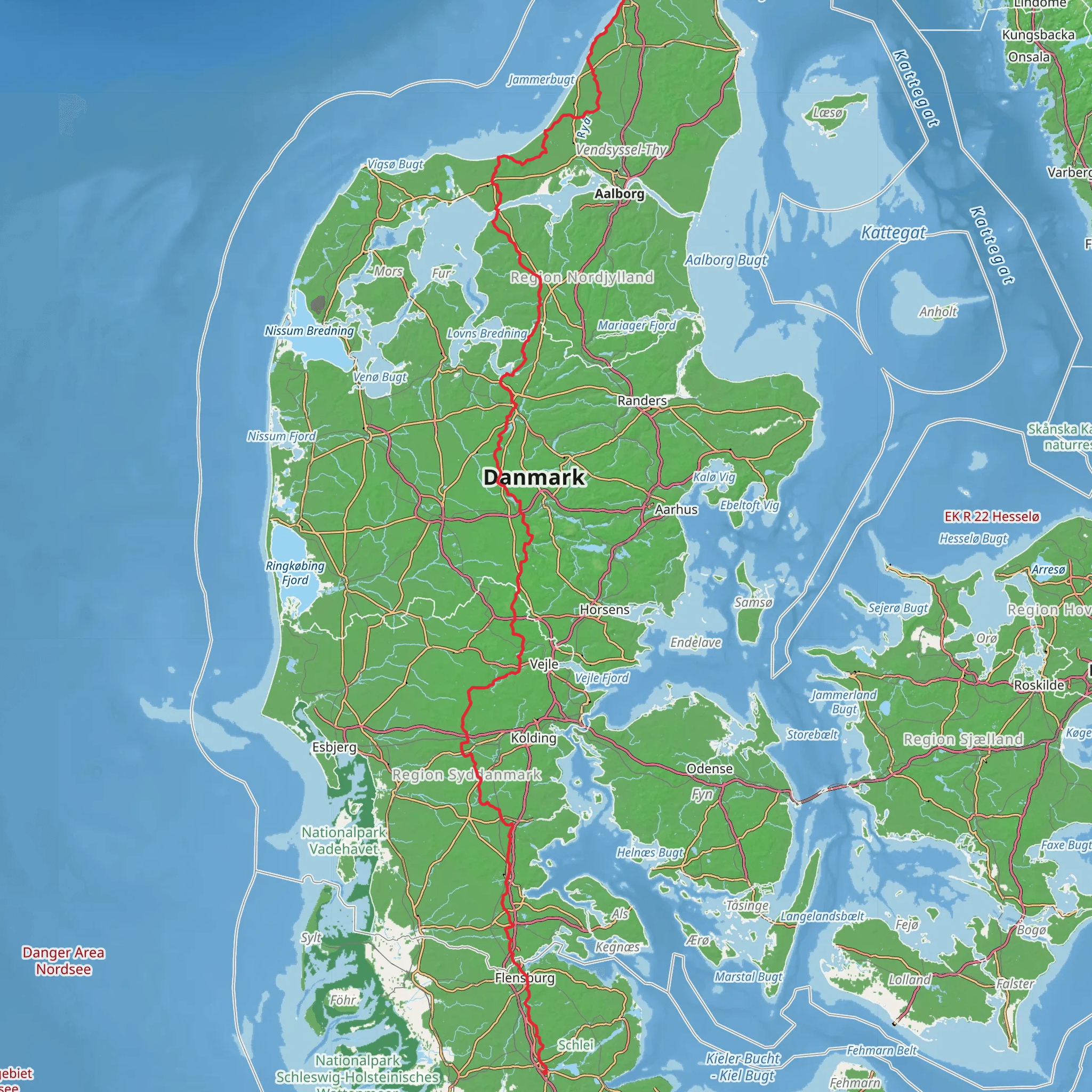 Hærvejen mobile static map