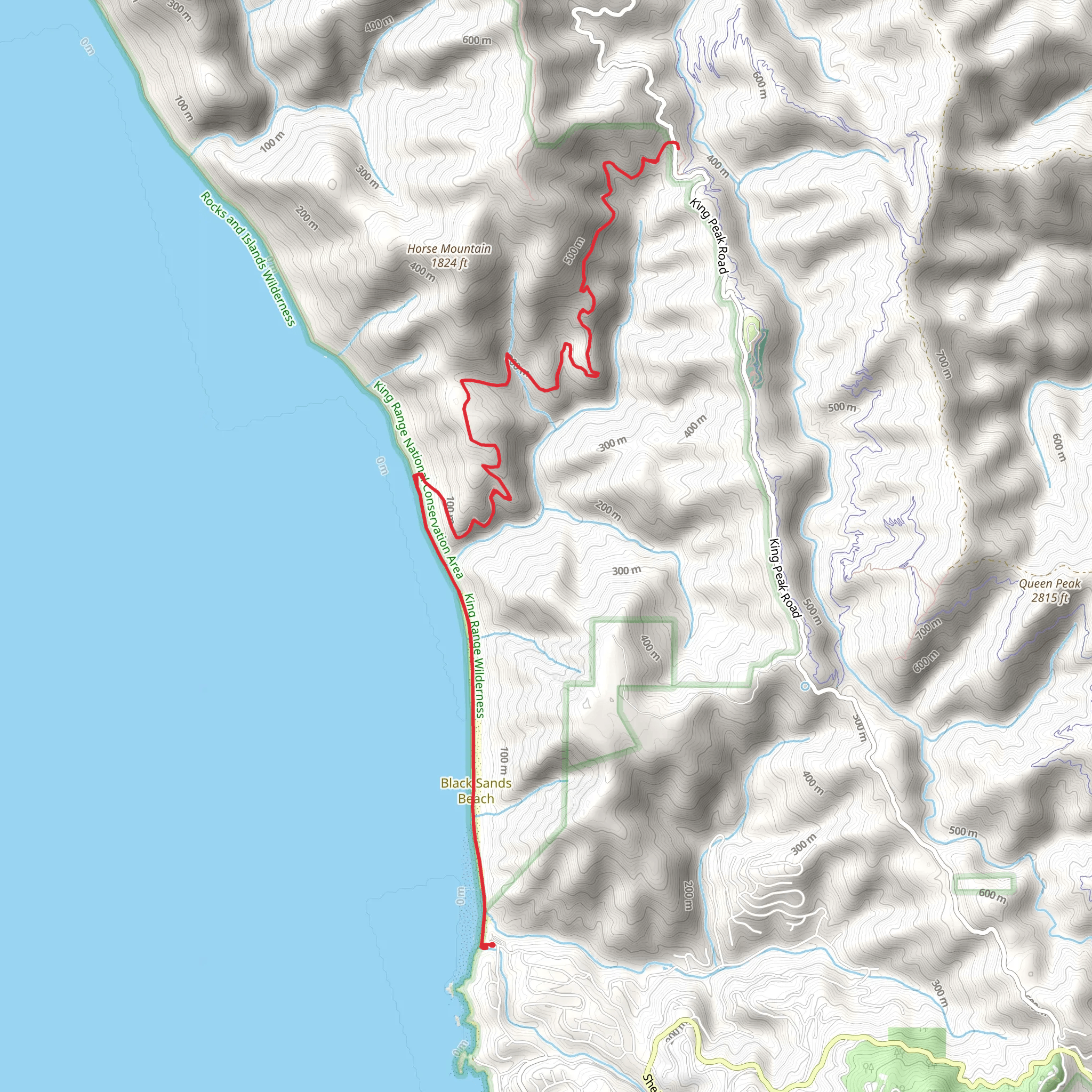 Horse Mountain Creek Trail mobile static map