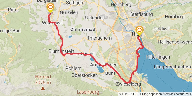 Camino Rheineck - Geneva stage 16 Map