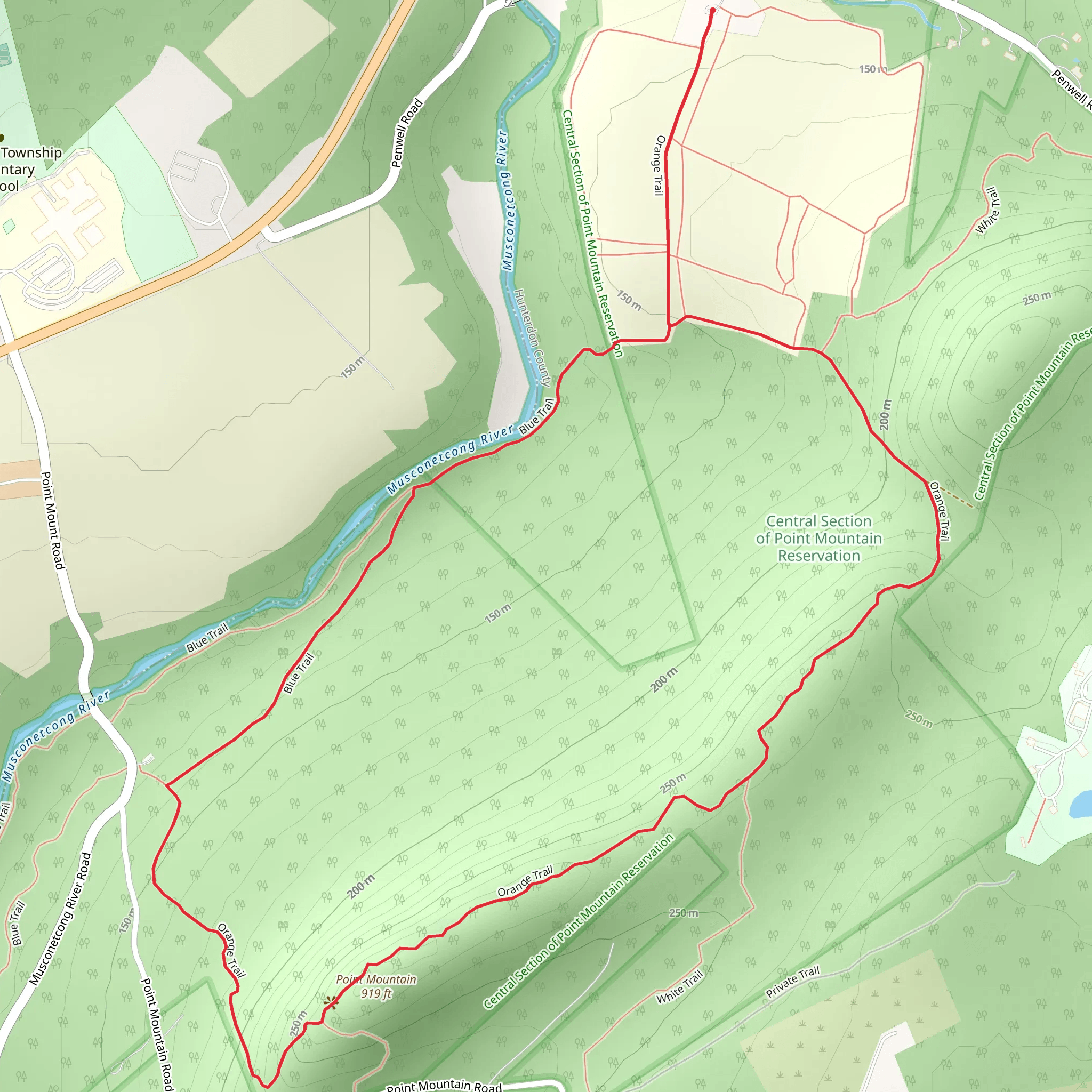 Point Mountain via Orange Trail mobile static map