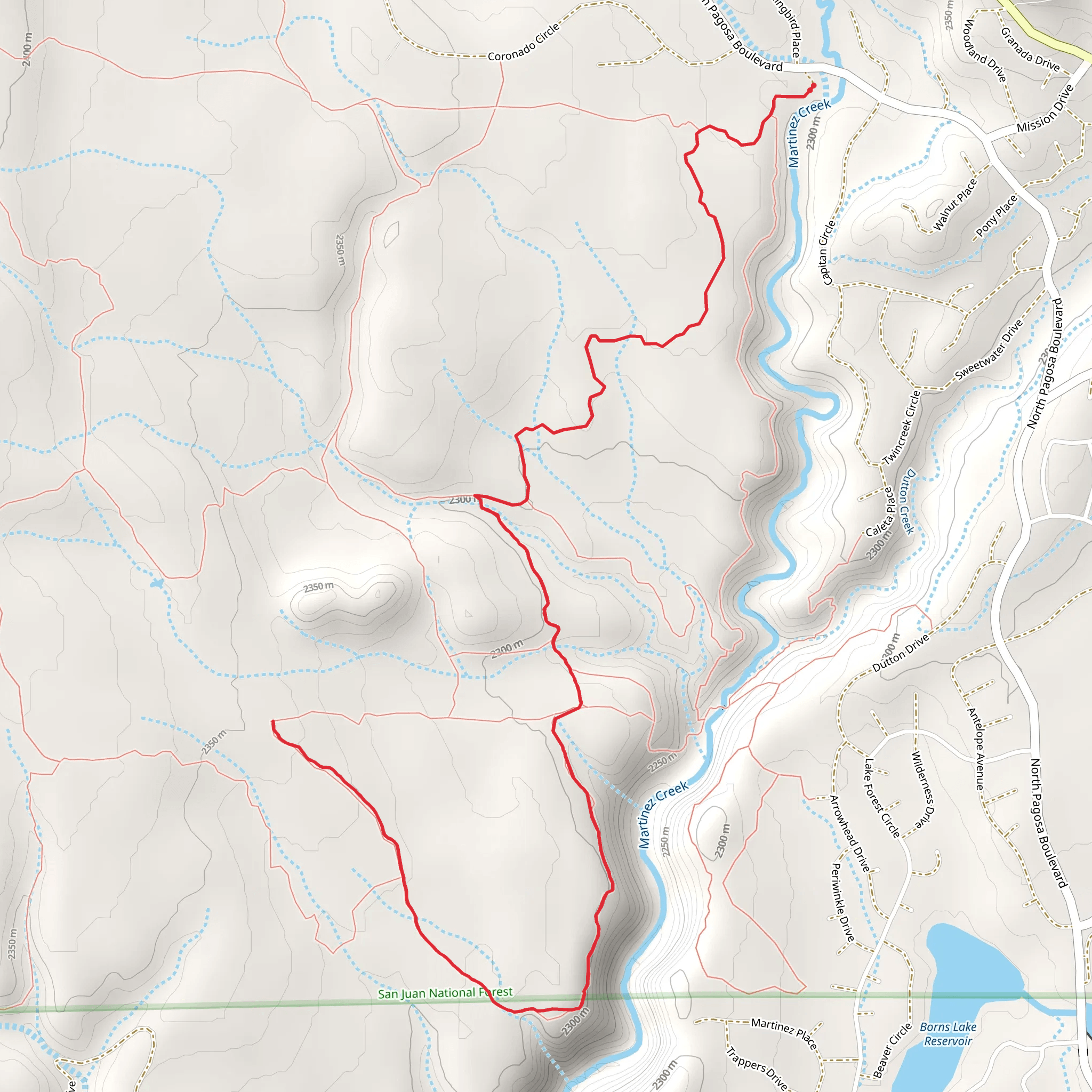 Lower Rim Trail via Upper Rim Trail mobile static map