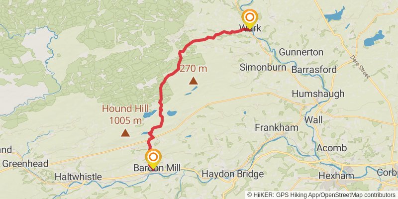 Chepstow to Berwick - upon - Tweed - Great English Walk stage 42 Map
