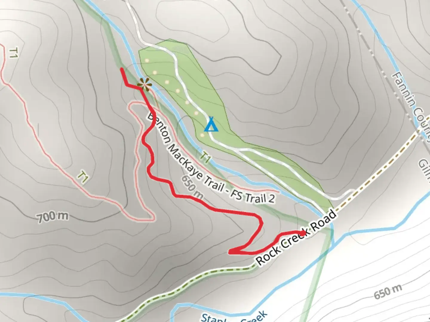 An image depicting the trail Rock Creek Road and its surrounding area.