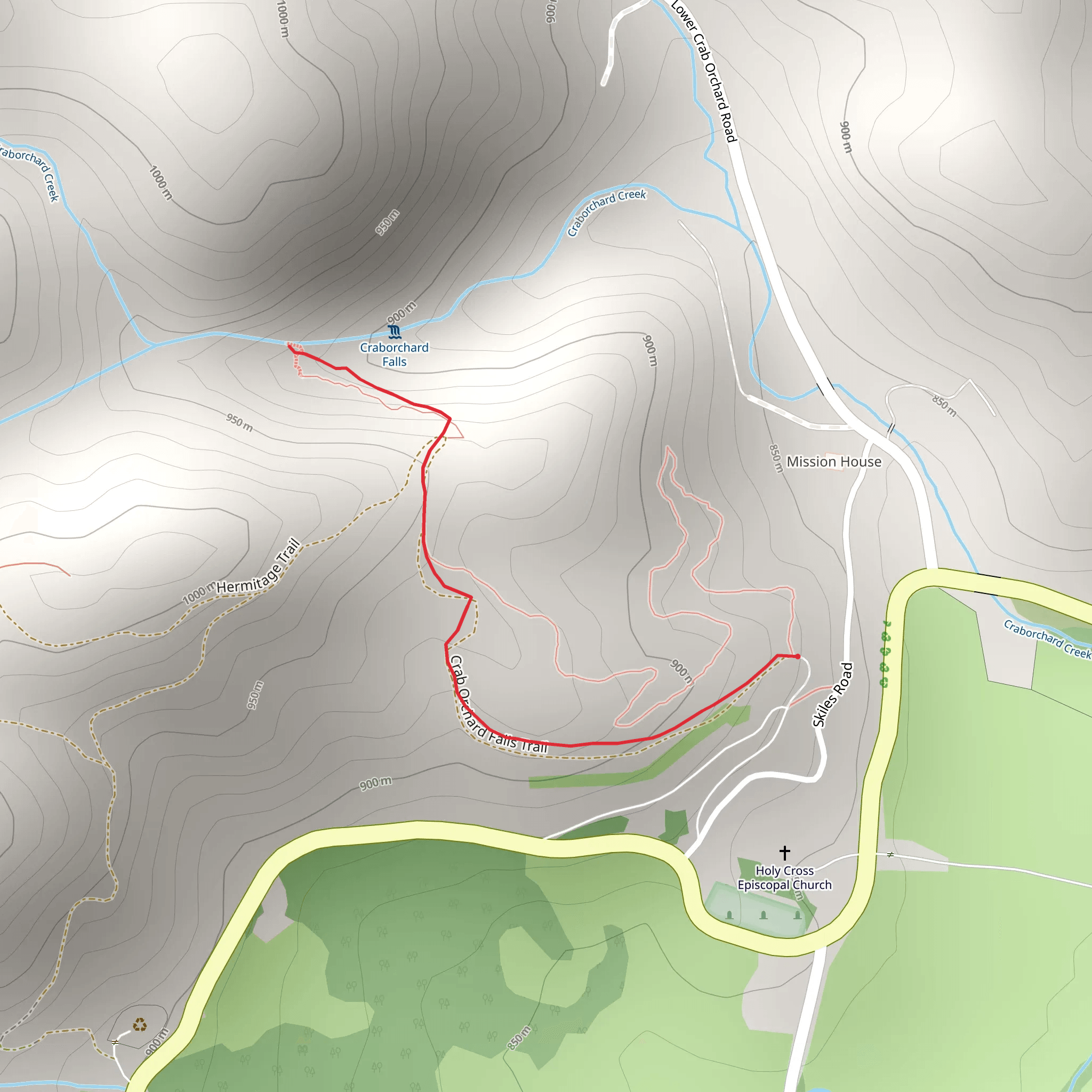Crab Orchard Falls Trail mobile static map