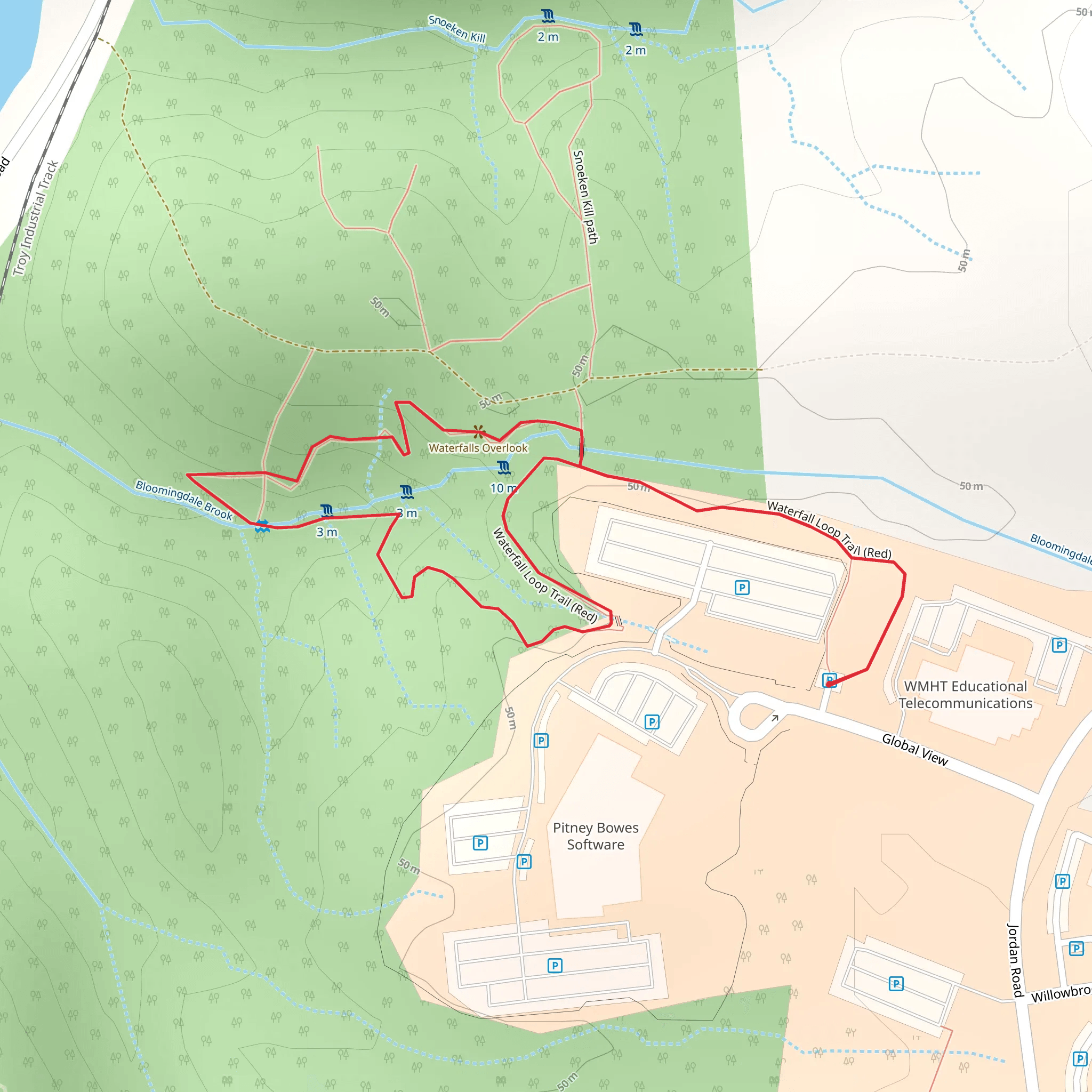 Waterfall Loop Trail - Red mobile static map