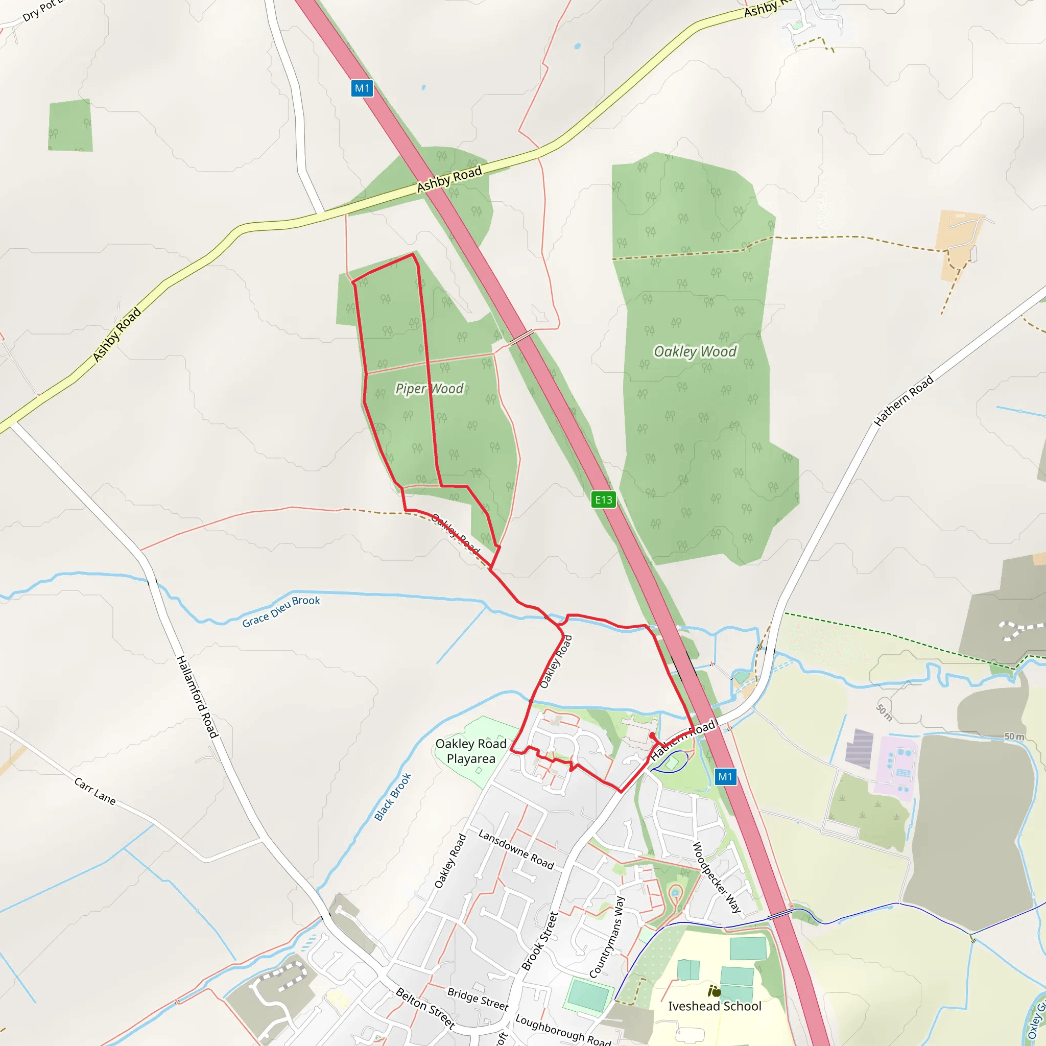 Piper Wood Loop mobile static map