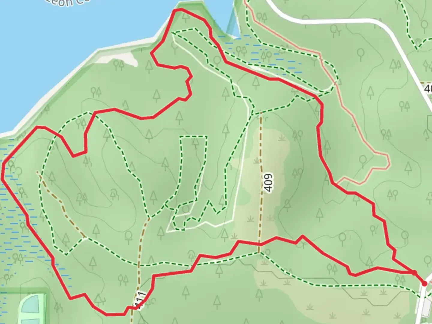 An image depicting the trail West Hiking Loop and its surrounding area.