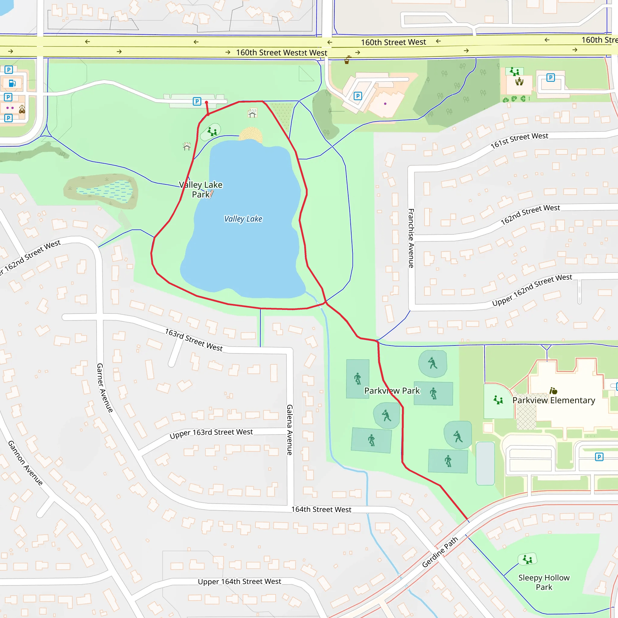 Valley Lake Loop mobile static map