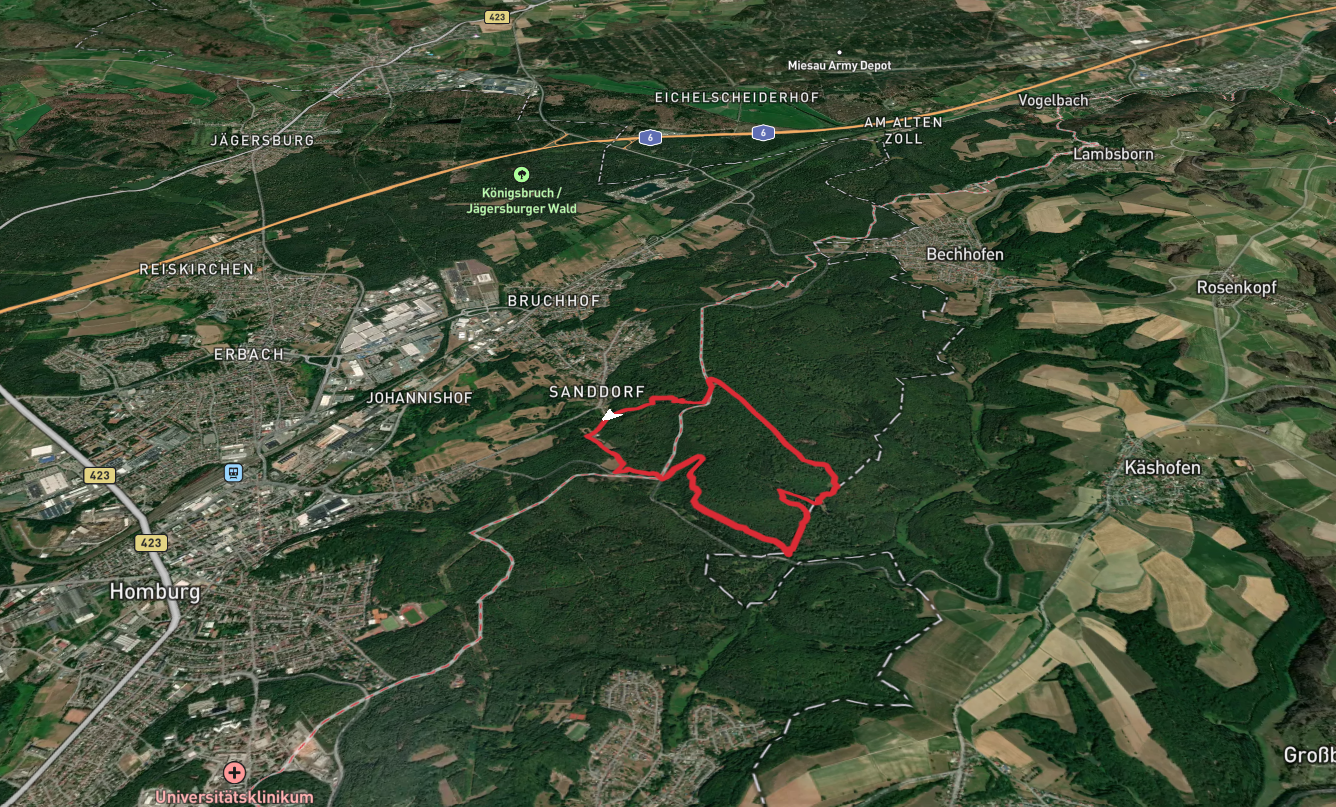 Karlsbergweiher via Am Schießhaus and Hocherbergweg