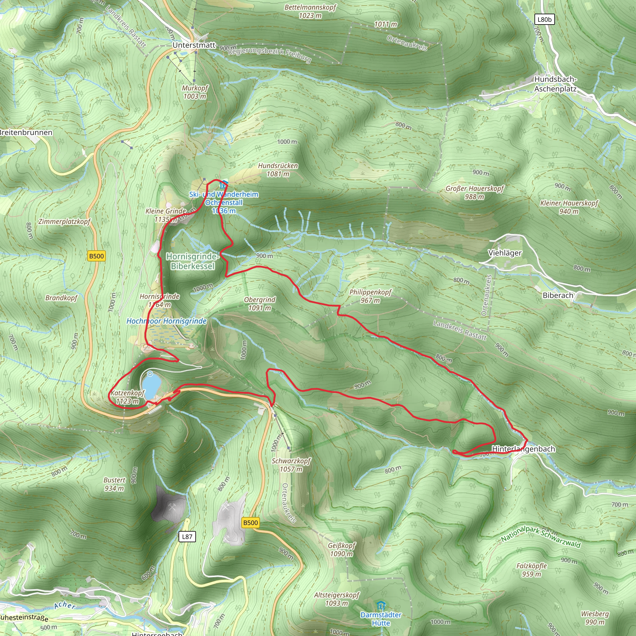 Mummelsee and Mummelseeblick, via Brandwegle Untergrinden mobile static map